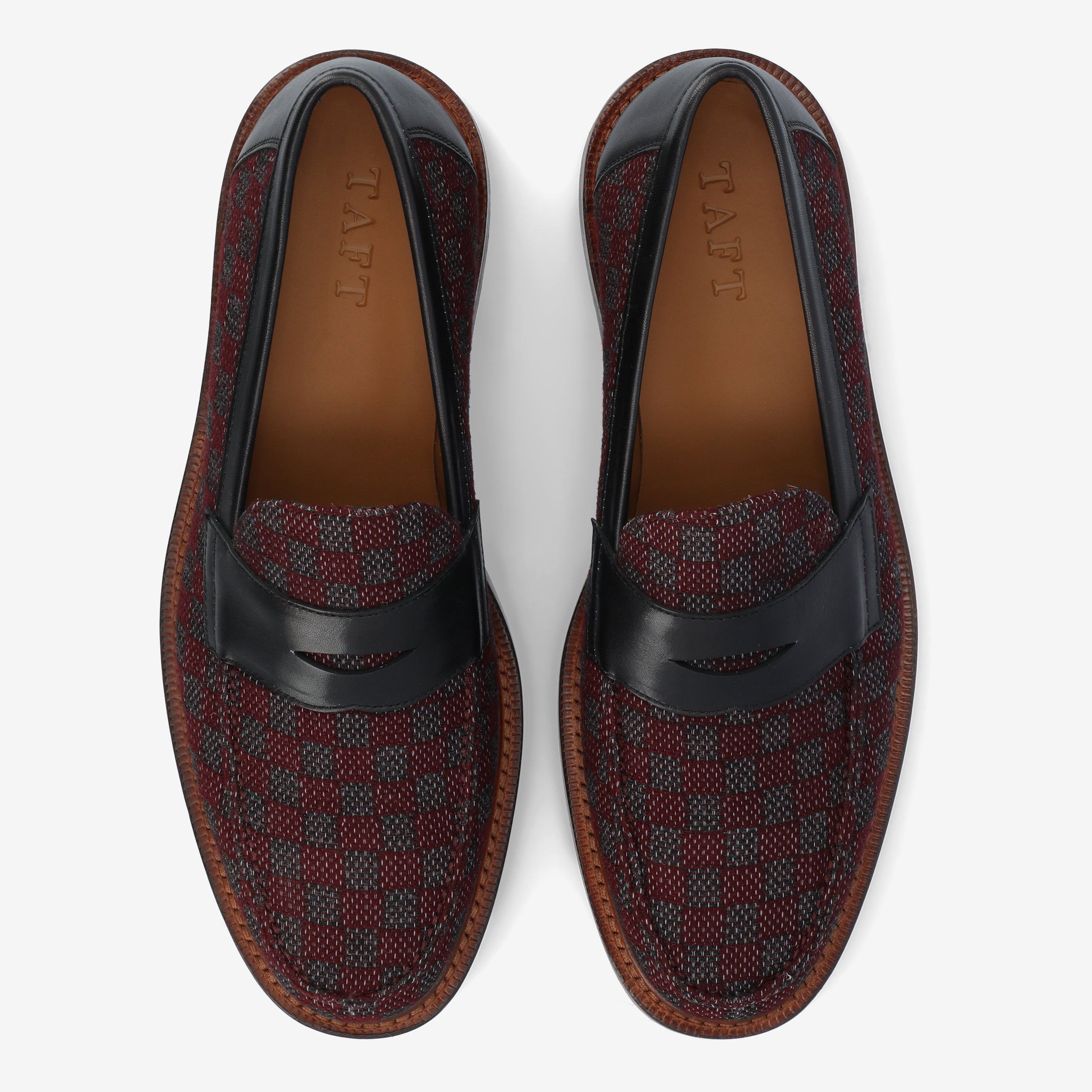 The Fitz Loafer in Maroon Check