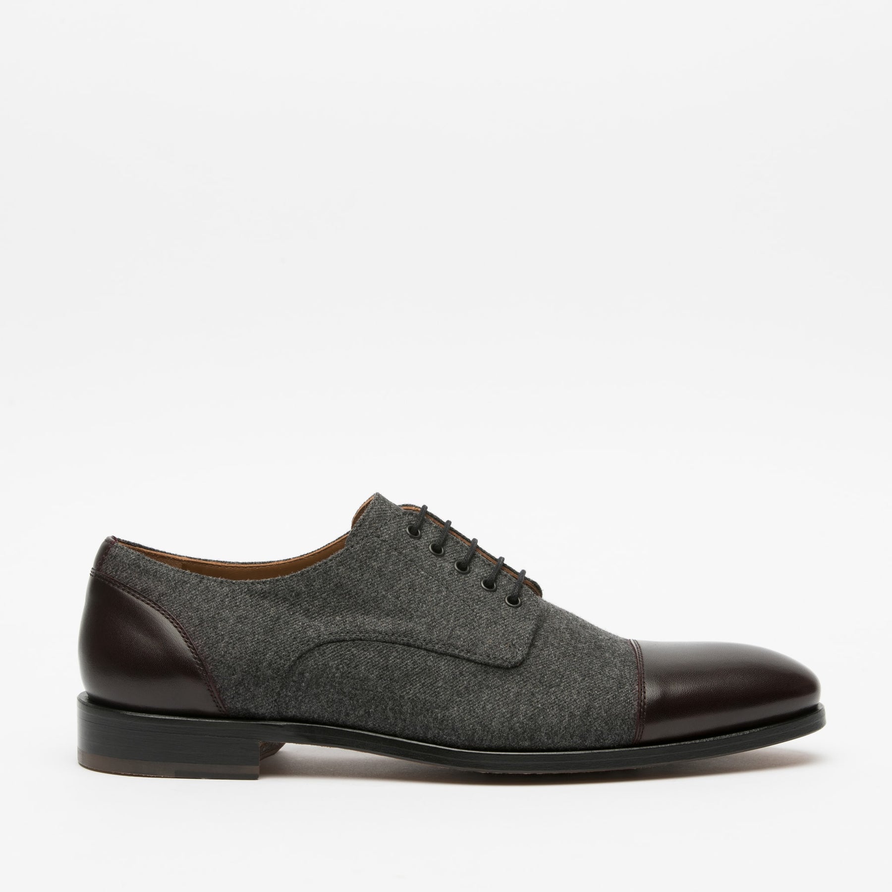 The Jack Shoe in Grey/Oxblood Leather | TAFT