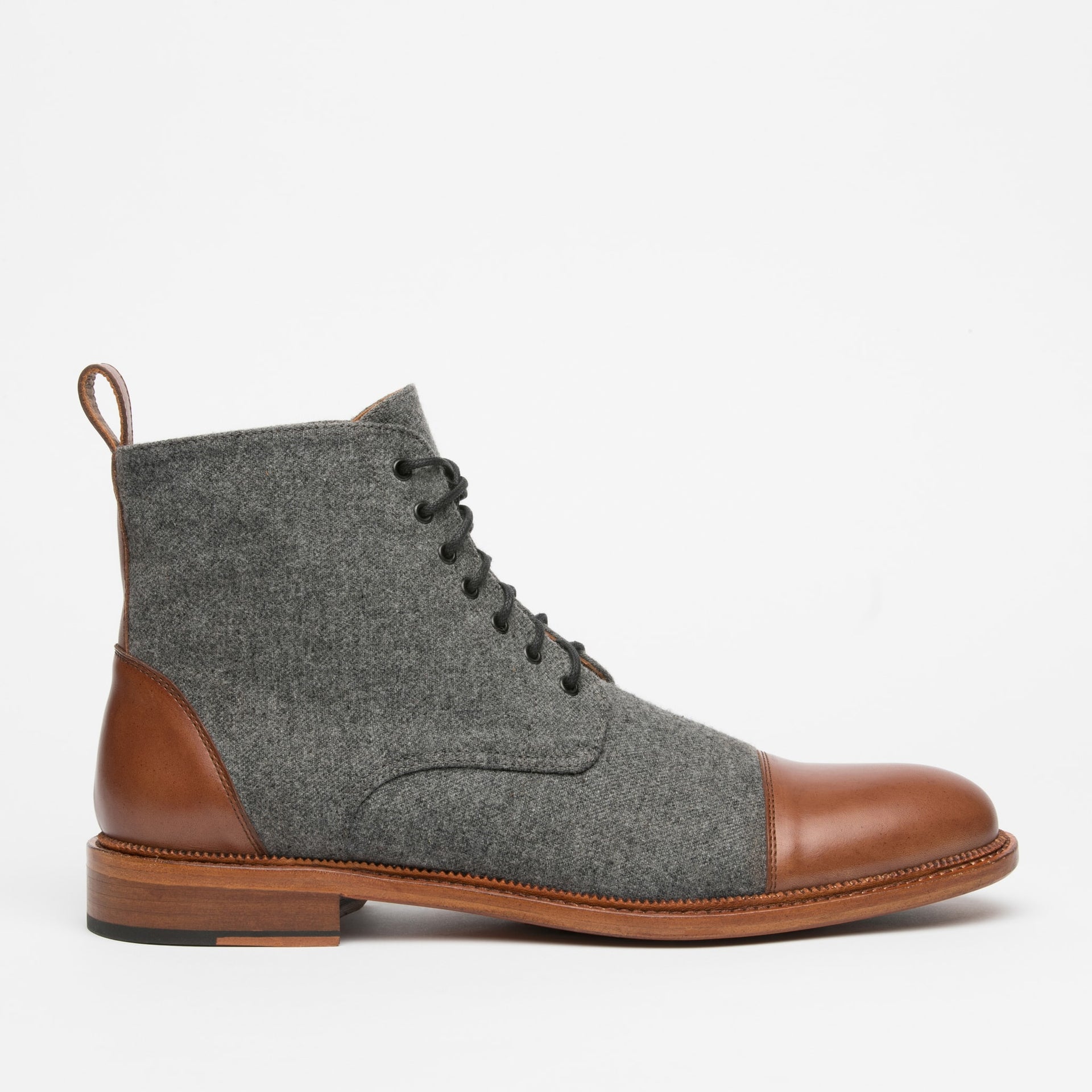 The Jack Boot - Grey / Brown Leather Boot | TAFT