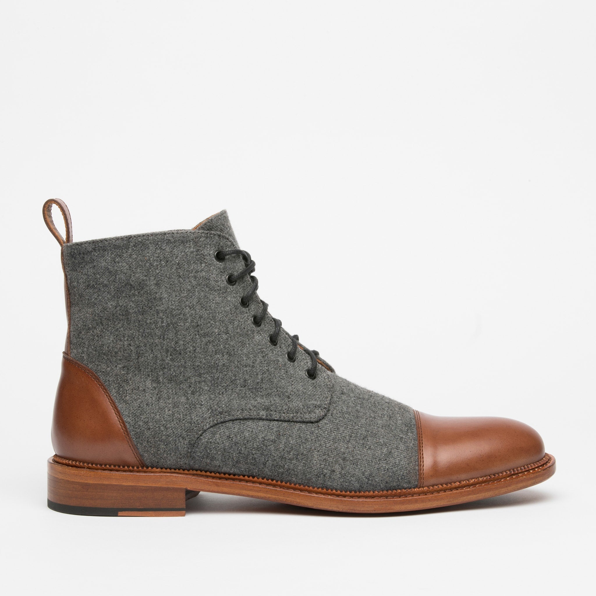 grey leather boot