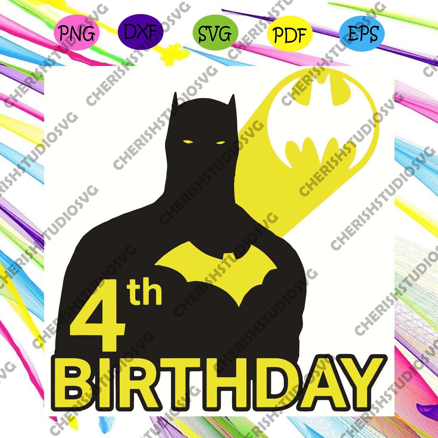 Download 4th Birthday Svg Batman Svg Batman Shirt 4 Years Old Svg Birthday Cherishsvgstudio