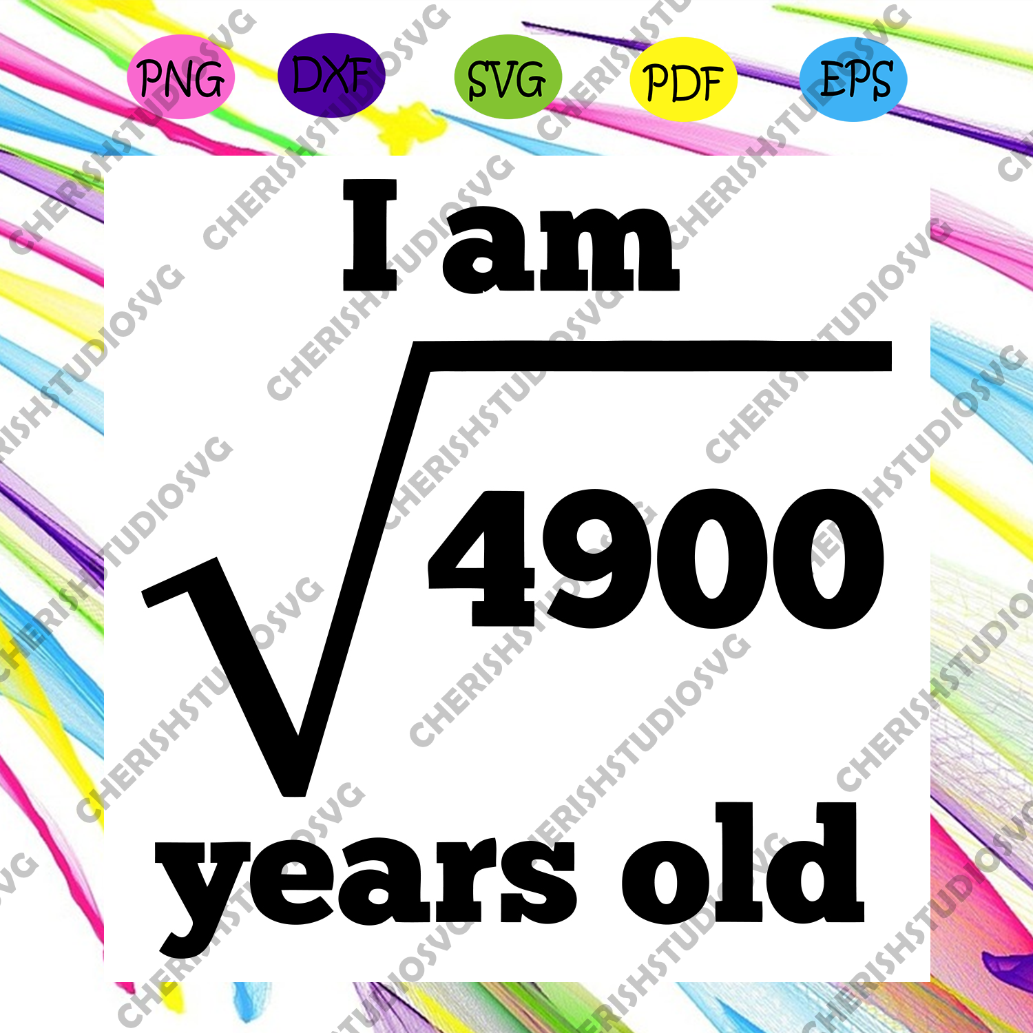 Download 70 Years Old Square Root Svg Birthday Svg 70 Years Old Svg 70 Years Cherishsvgstudio