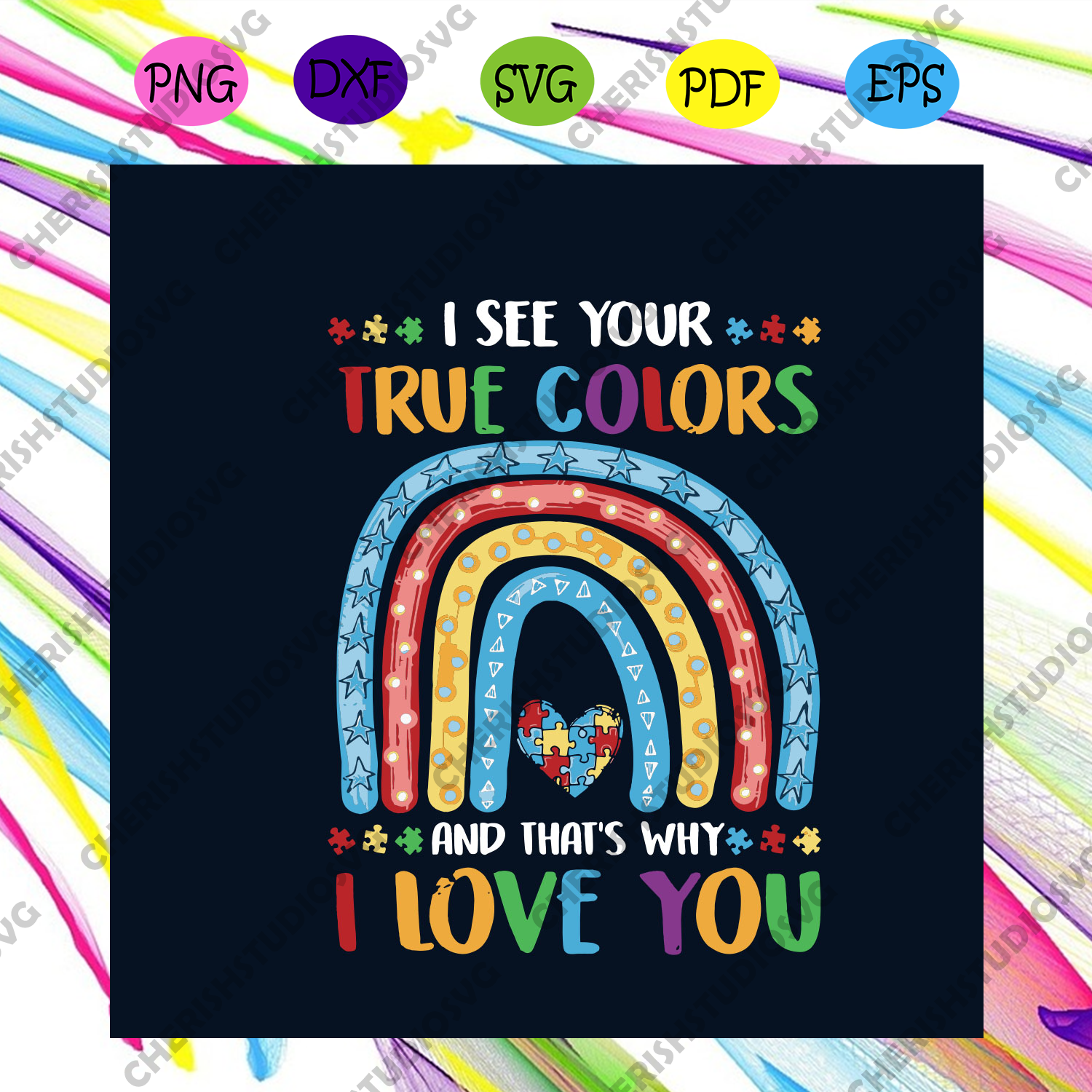 Download I See True Color Rainbow Svg Autism Svg Autism Awareness Svg Awaren Cherishsvgstudio