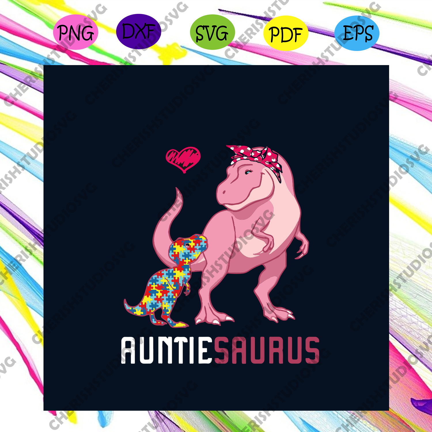 Download Auntiesaurus Autism Awareness Auntie Saurus Family Svg Autism Svg Au Cherishsvgstudio