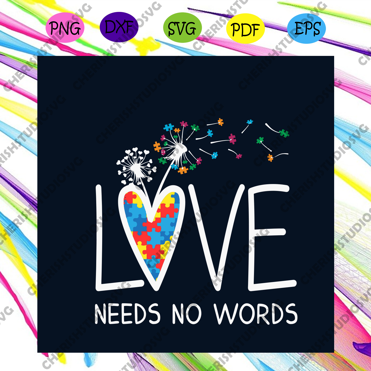 Download Love Needs No Words Autism Awareness Svg Autism Svg Autism Awareness Cherishsvgstudio