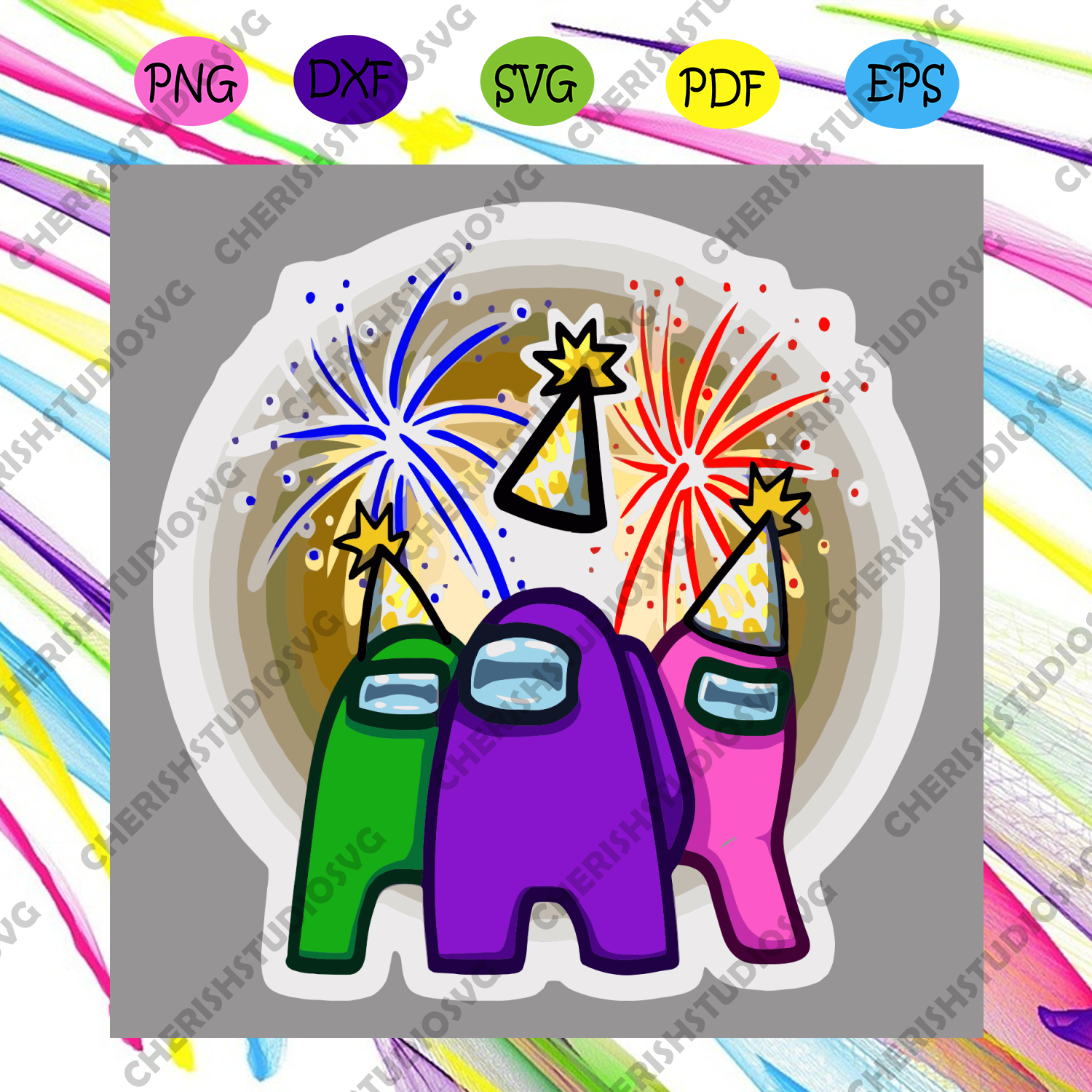 among us birthday svg