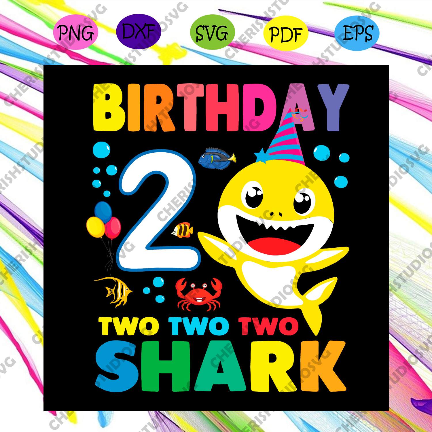 Download Birthday 2 Years Old Baby Shark Svg Birthday Svg 2nd Birthday Svg B Cherishsvgstudio