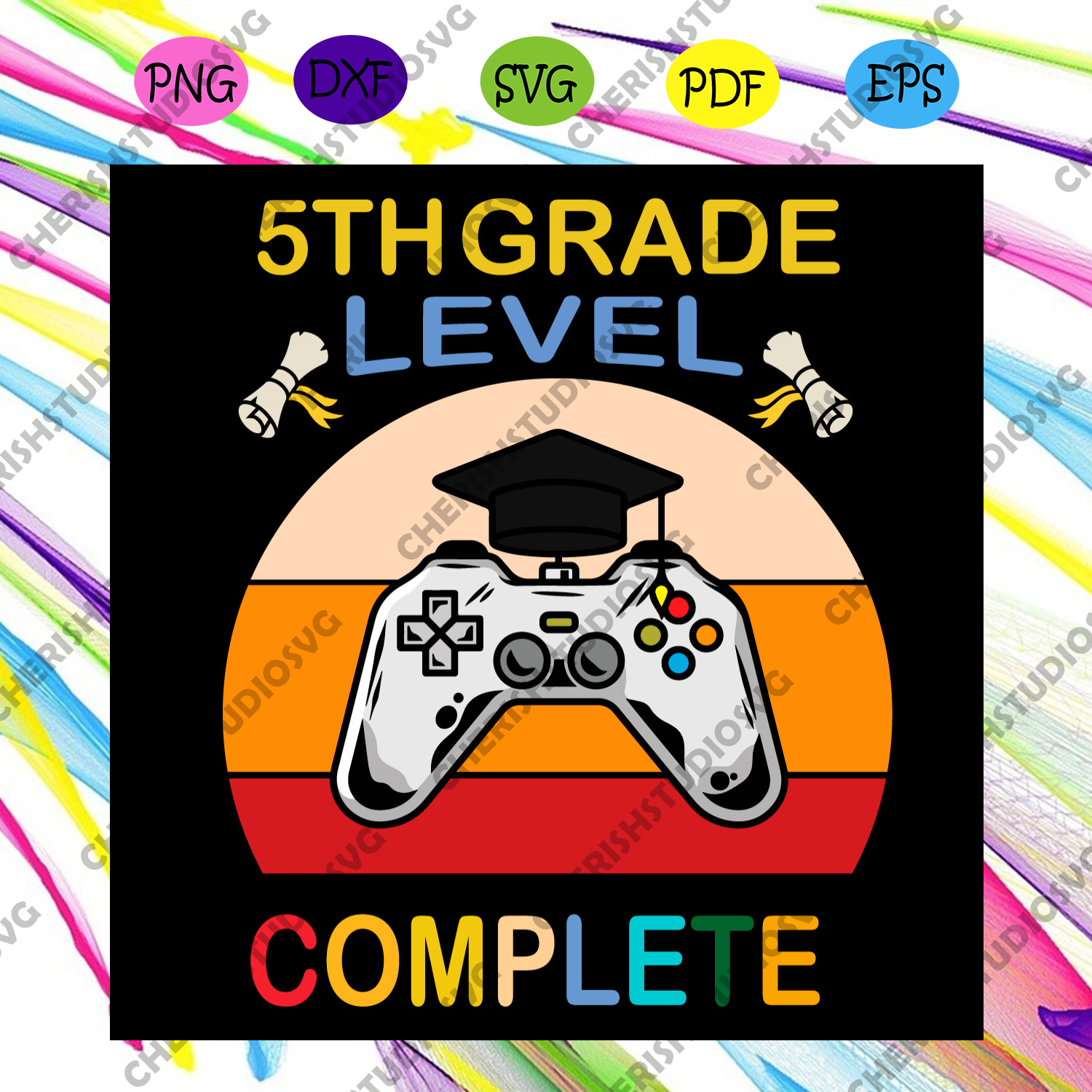 5th Grade Level Complete Svg Birthday Svg 5th Svg 5th Grade Svg Le Cherishsvgstudio