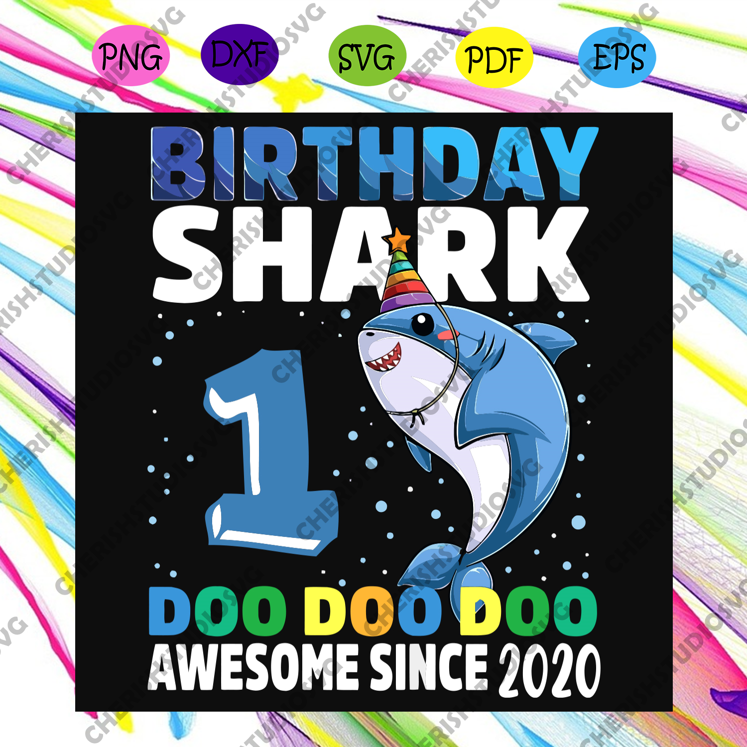 Download Birthday Shark 1 Doo Doo Doo Awesome Since 2020 Svg Birthday Svg Bir Cherishsvgstudio