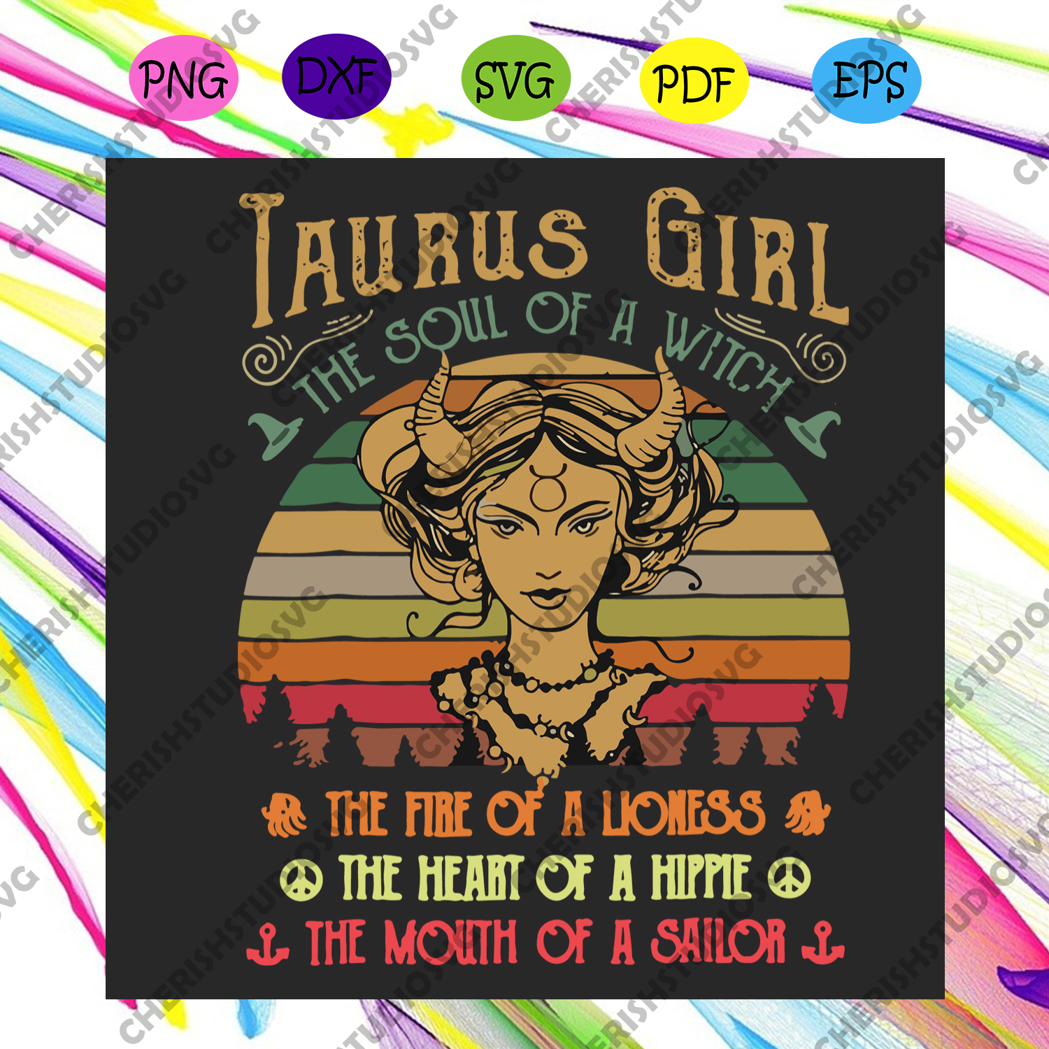 Download Taurus Girl The Soul Of A Witch Girl Svg Birthday Svg Taurus Girl Sv Cherishsvgstudio