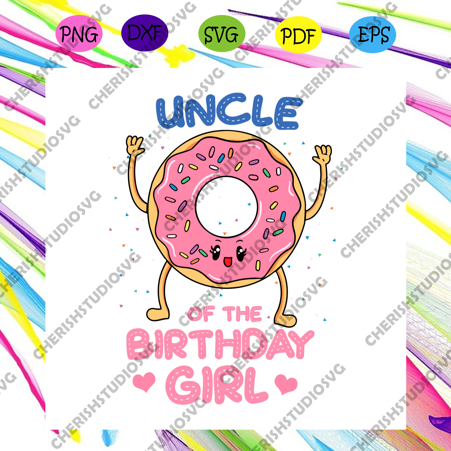Download Uncle Of The Birthday Girl Pink Donut Svg Birthday Svg Donut Svg Ca Cherishsvgstudio