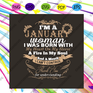 Download Im A January Woman Was Born With Heart On Sleeve Svg Birthday Svg Ja Cherishsvgstudio