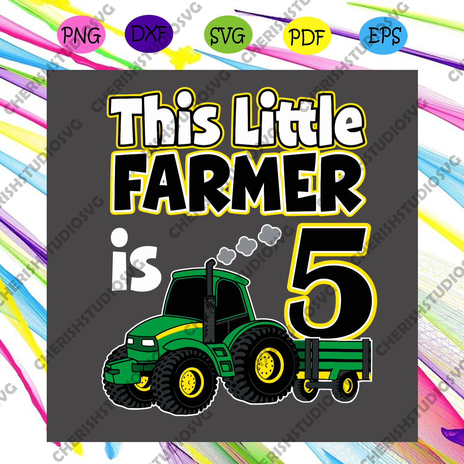 Download This Little Farmer Is 5 Svg Birthday Svg Farmer Svg 5th Birthday Sv Cherishsvgstudio