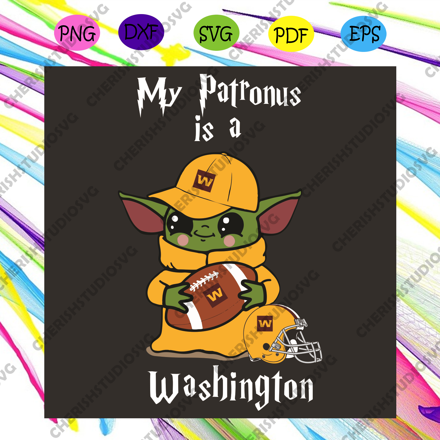 Baby Yoda My Patronus Is A Washington Svg Sport Svg Washington Footb Cherishsvgstudio