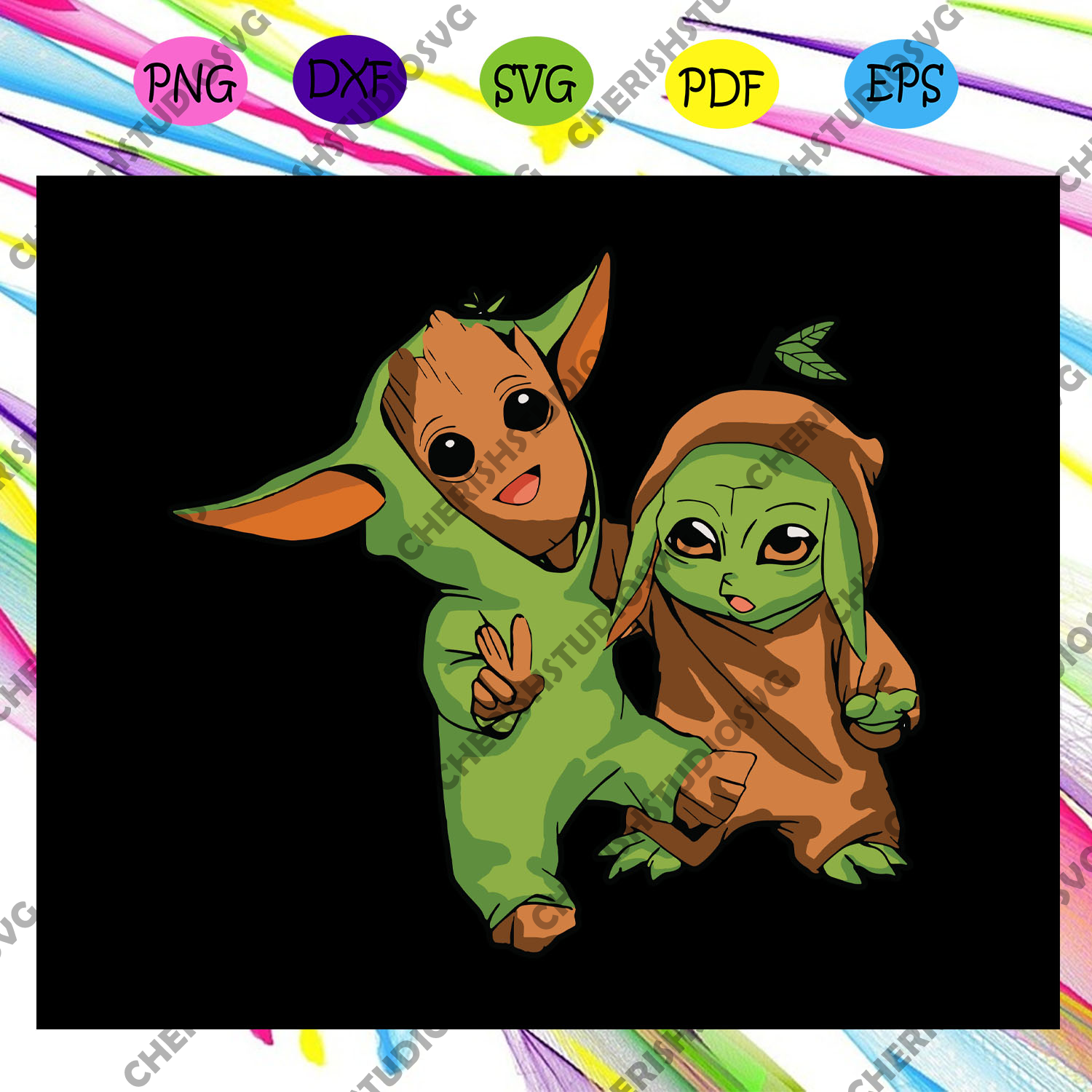 Baby Yoda And Groot Novelty Baby Yoda Svg Star Wars Yoda Baby Yoda Cherishsvgstudio