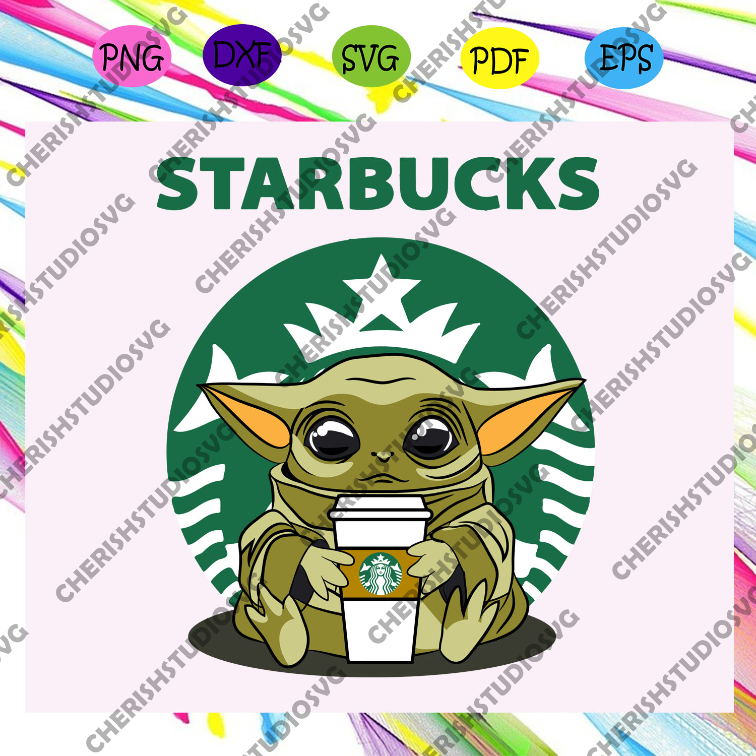 Baby Yoda Starbucks Baby Yoda Yoda Svg Clip Art Yoda Baby Yoda Cri Cherishsvgstudio