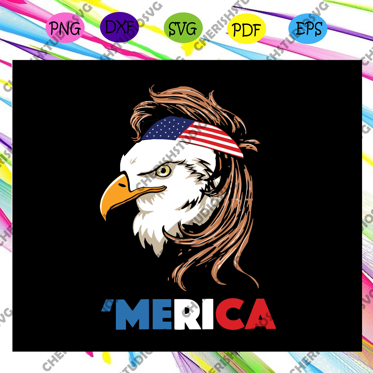 Download Bald Eagle Mullet 4th Of July Svg Fourth Of July Svg Patriotic Ameri Cherishsvgstudio