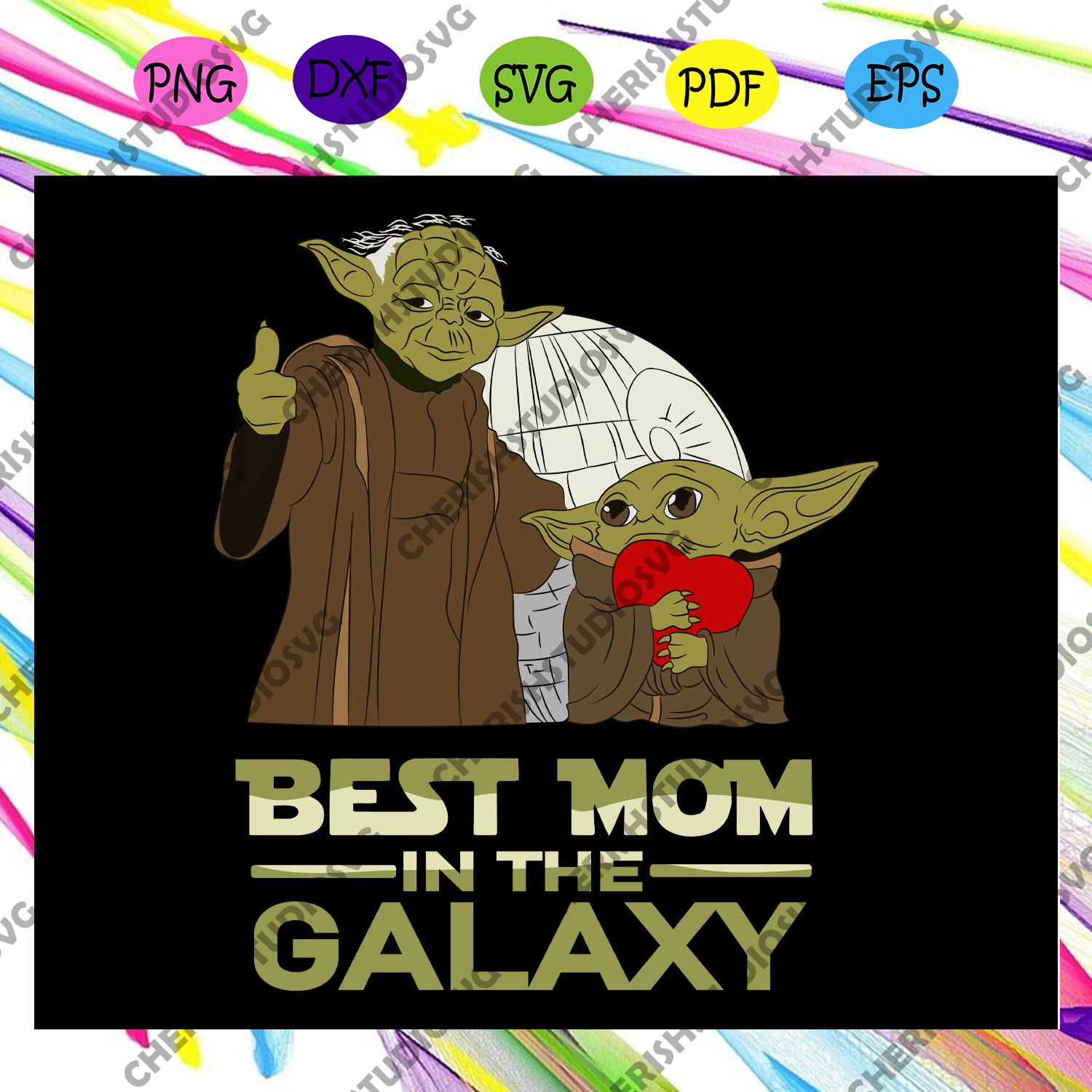 Download Best Mom In The Galaxy Svg Best Mom Svg Baby Yoda Yoda Svg Clip Art Cherishsvgstudio