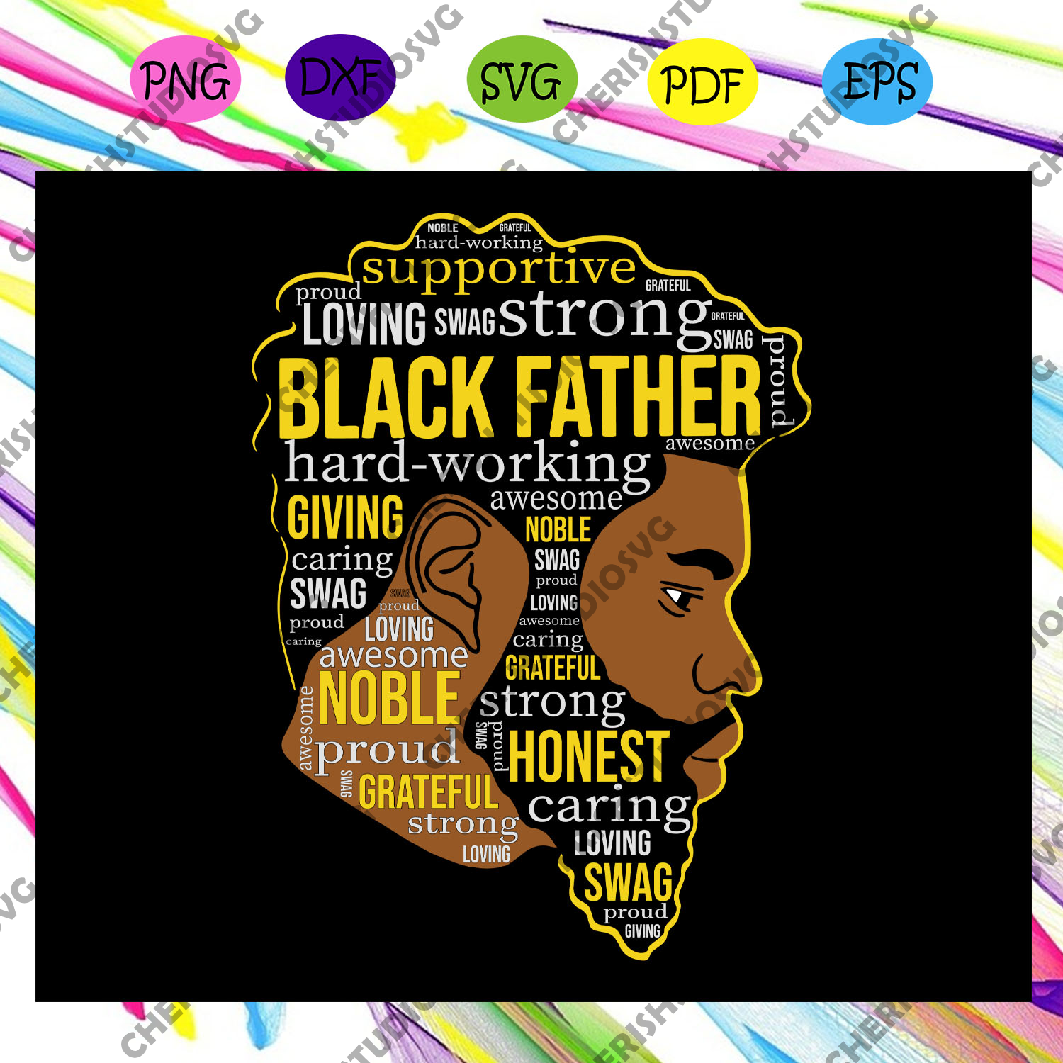 Download Black Father Svg Dope Black Dad Svg Proud Black Father Svg Fathers Cherishsvgstudio