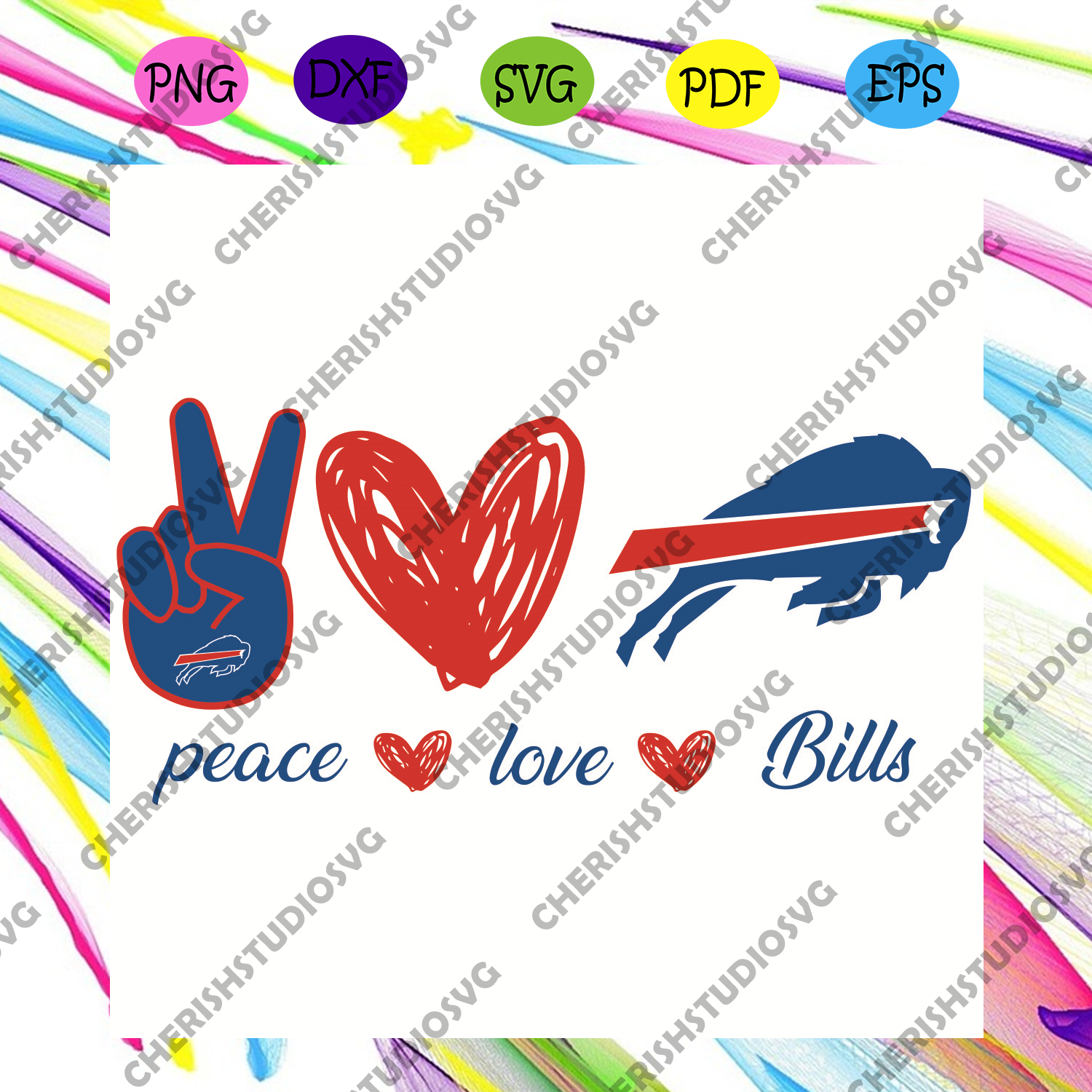 Download Buffalo Bills Peace Love Svg Sport Svg Buffalo Bills Svg Peace Svg Cherishsvgstudio