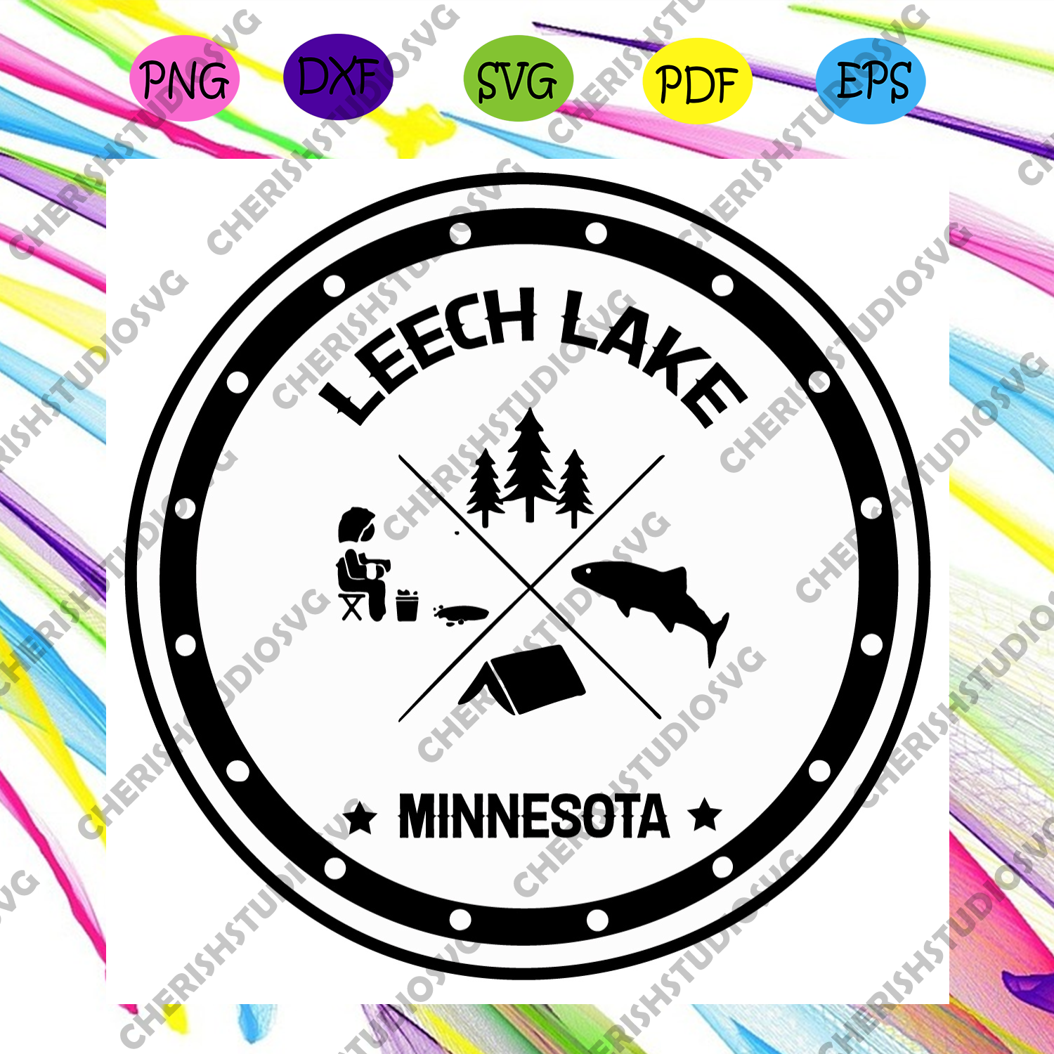 Download Leech Lake Ice Fishing Minnesota Svg Camping Svg Leech Lake Svg Fis Cherishsvgstudio
