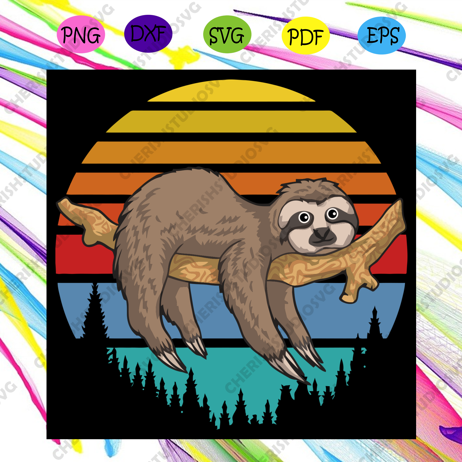 Free Free Birthday Sloth Svg 666 SVG PNG EPS DXF File