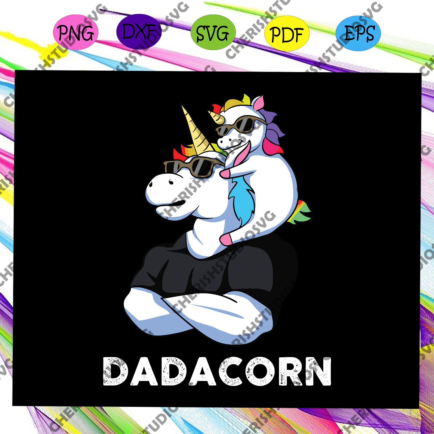 Download Dadacorn Unicorn Dad And Baby Fathers Day Gift From Son Fathers Day Cherishsvgstudio