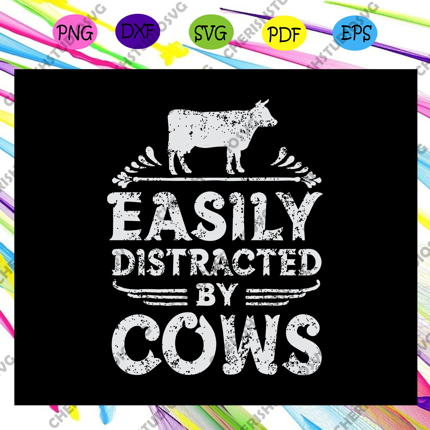 Download Easily Distracted By Cows Cow Svg Cow Gifts Cow Shirt Cow Farmer Cherishsvgstudio