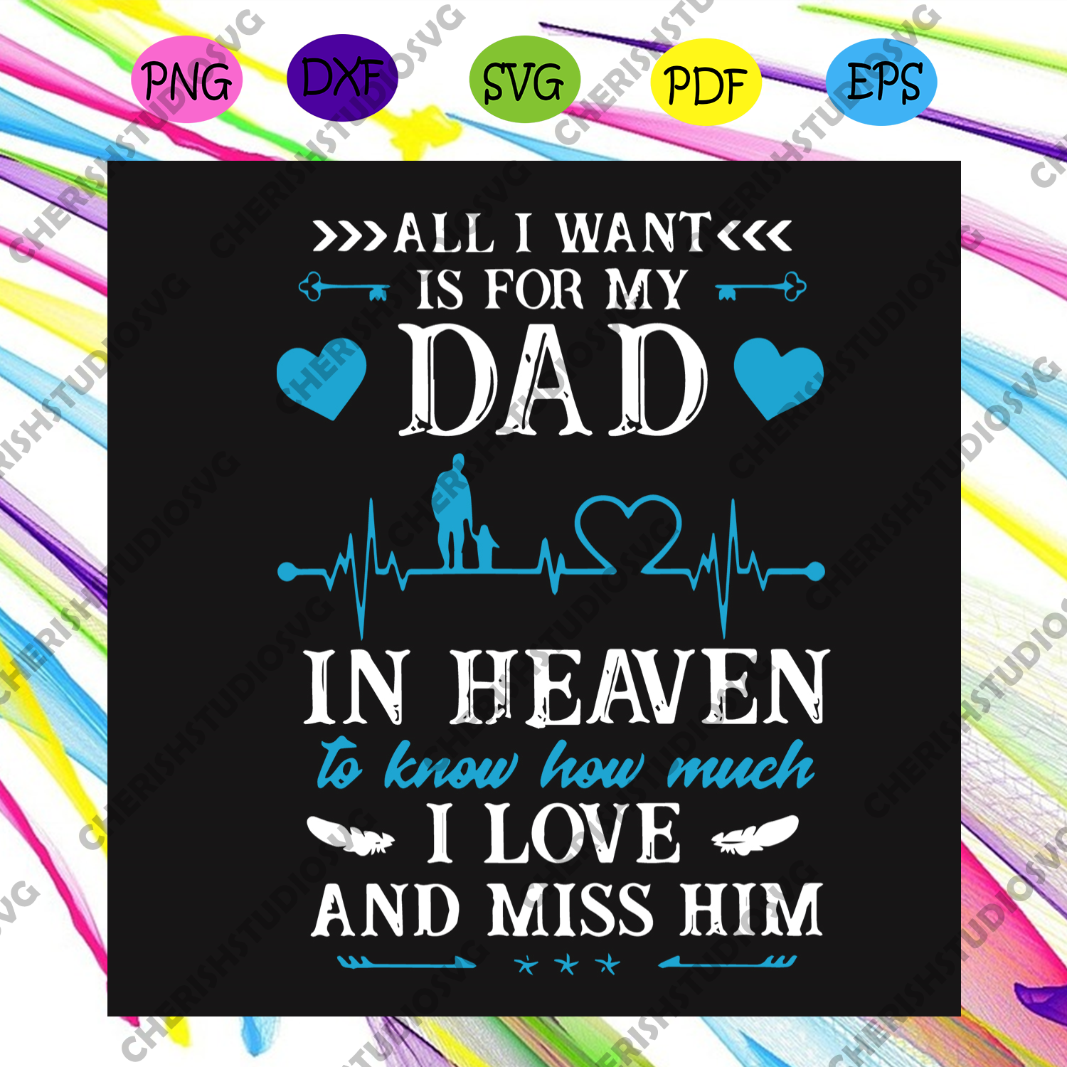 Download All I Want Is For My Dad In Heaven Svg Fathers Day Svg Dad Svg Best Cherishsvgstudio