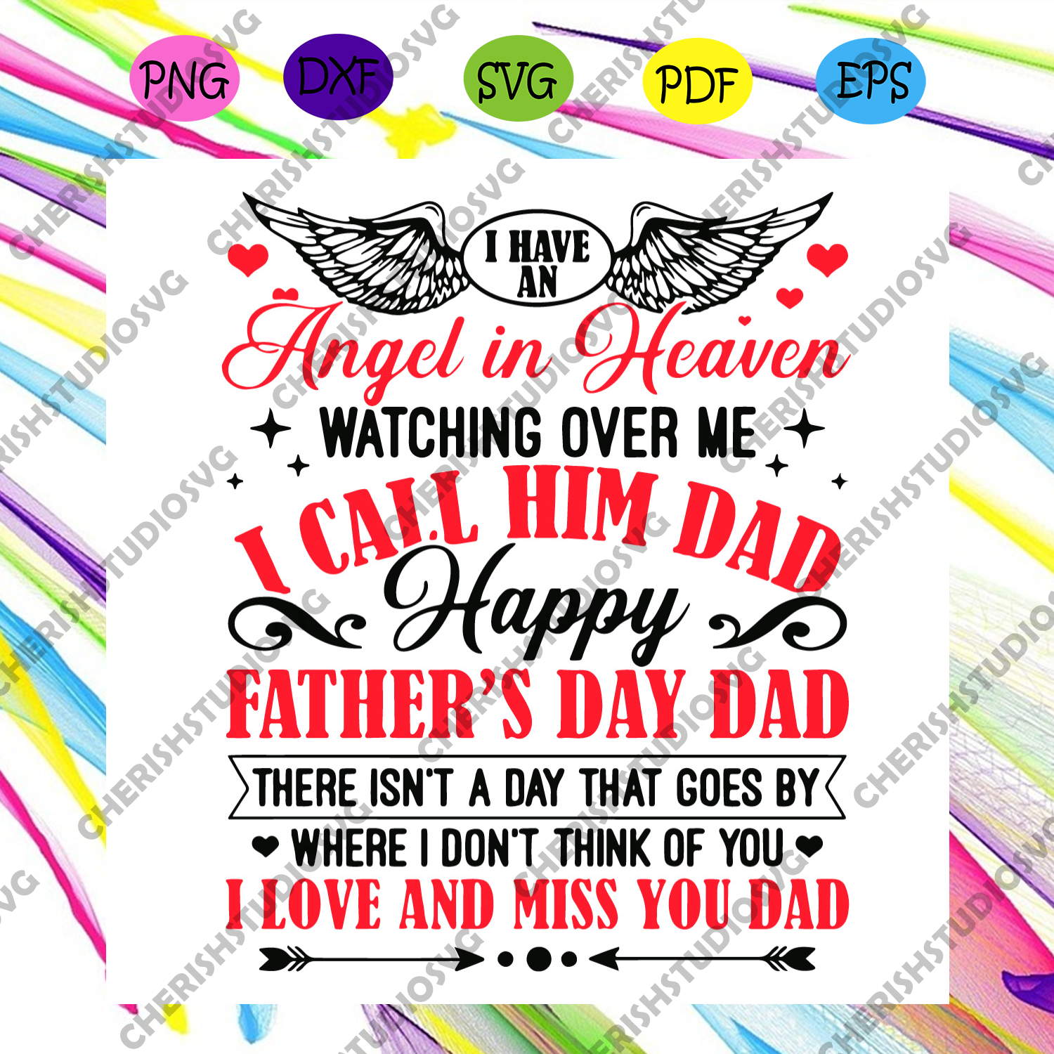 Download I Have An Angel In Heaven Watching Over Me I Call Him Dad Svg Fathers Cherishsvgstudio