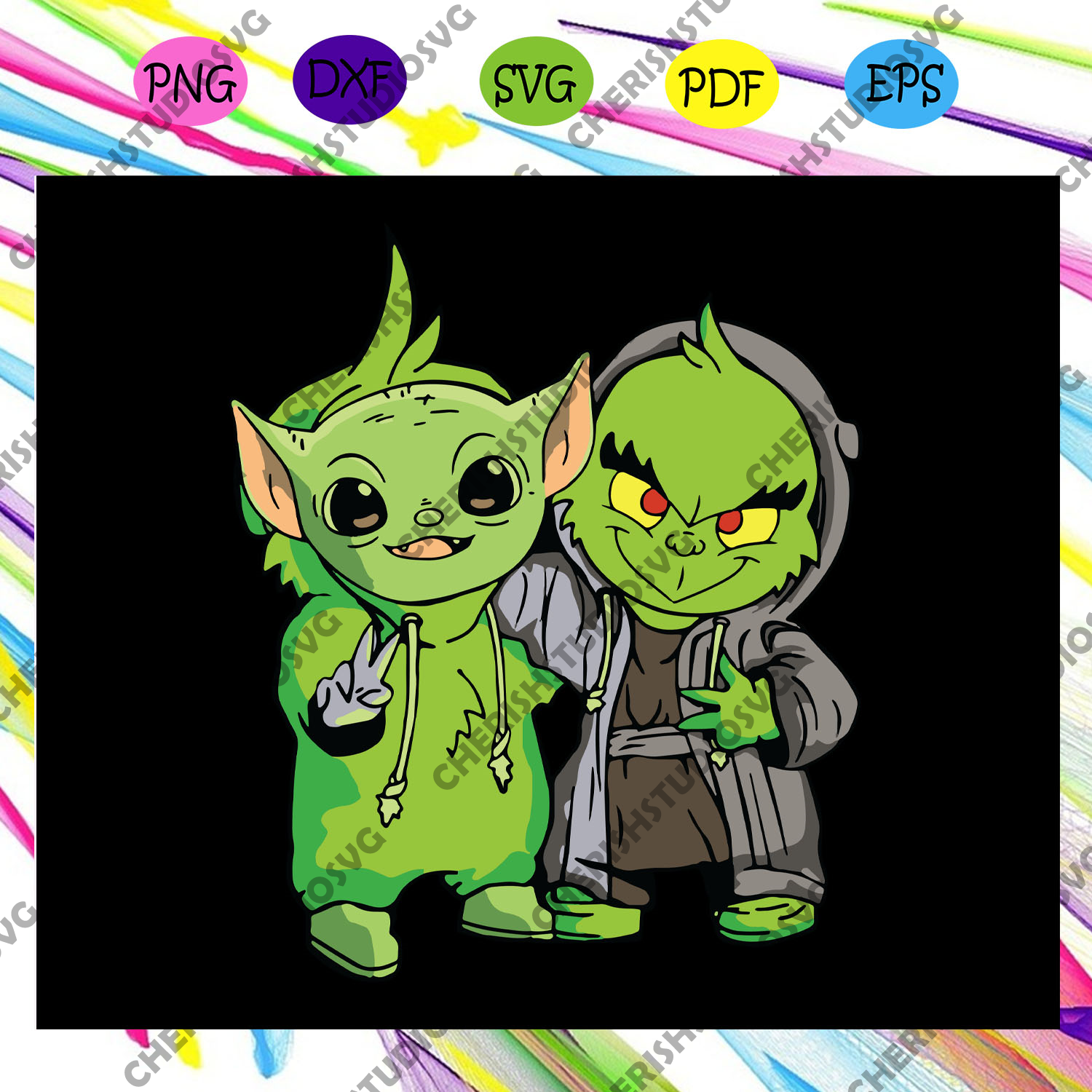 Download Grinch And Baby Yoda Grinch Svg Grinch Face Grinch Art Grinch Silh Cherishsvgstudio