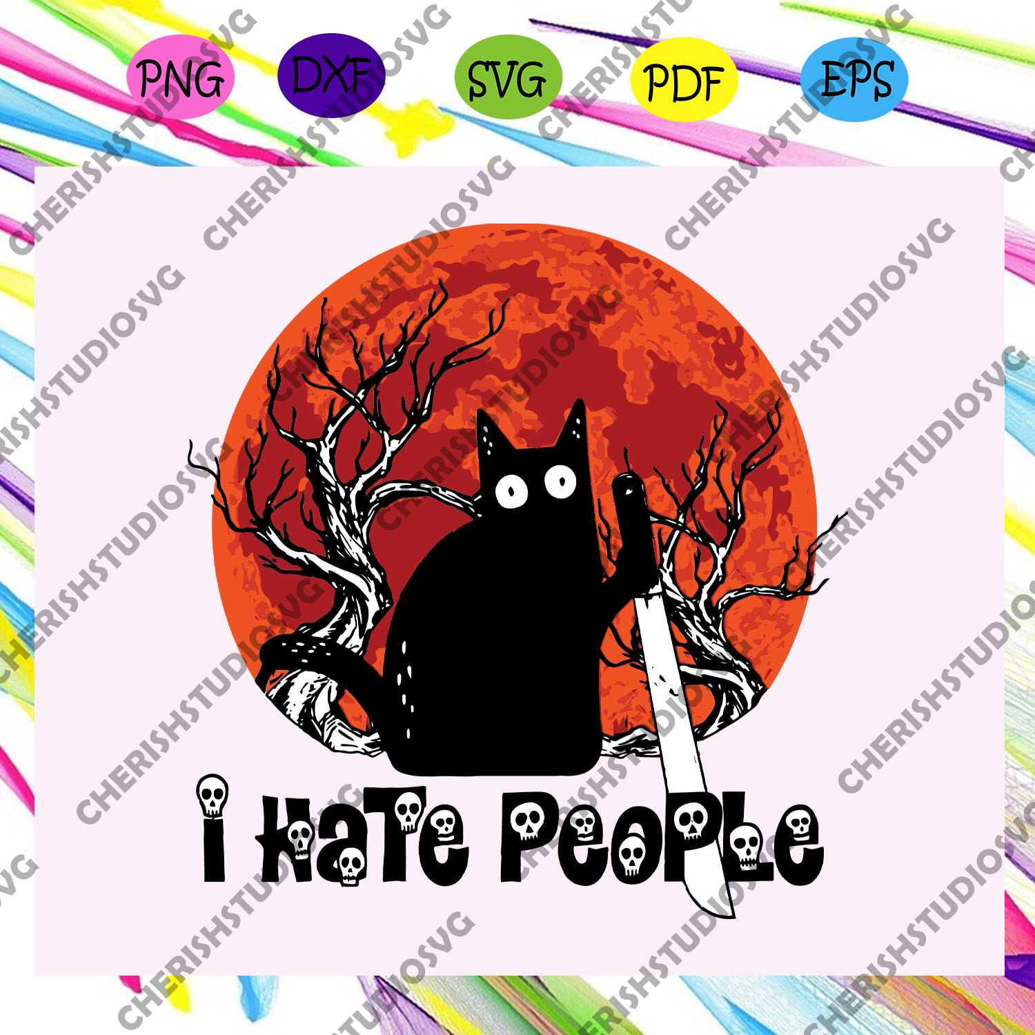 Download I Hate People Svg Cat Svg Funny Cat Svg Cat Cut Files Cat Lover Sv Cherishsvgstudio