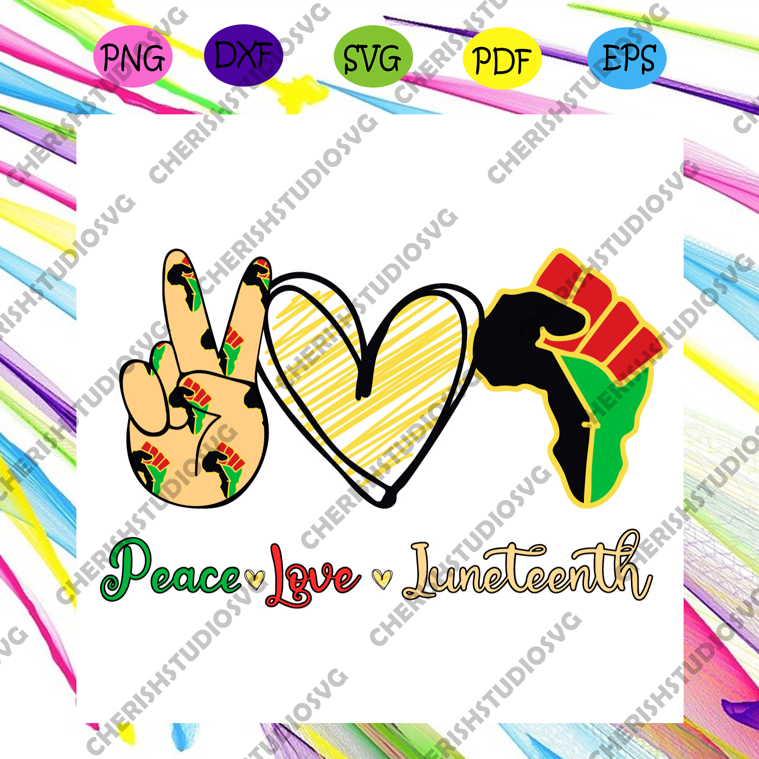 Download Peace Love Juneteenth Svg Juneteenth Svg Peace Svg Love Svg Junete Cherishsvgstudio