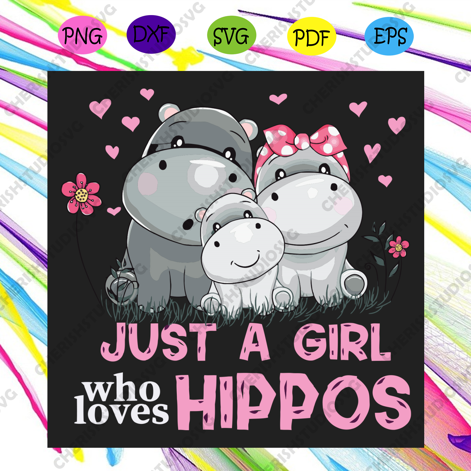 Download Just A Girl Who Loves Hippos Svg Family Svg Hippos Svg Girl Svg Hi Cherishsvgstudio