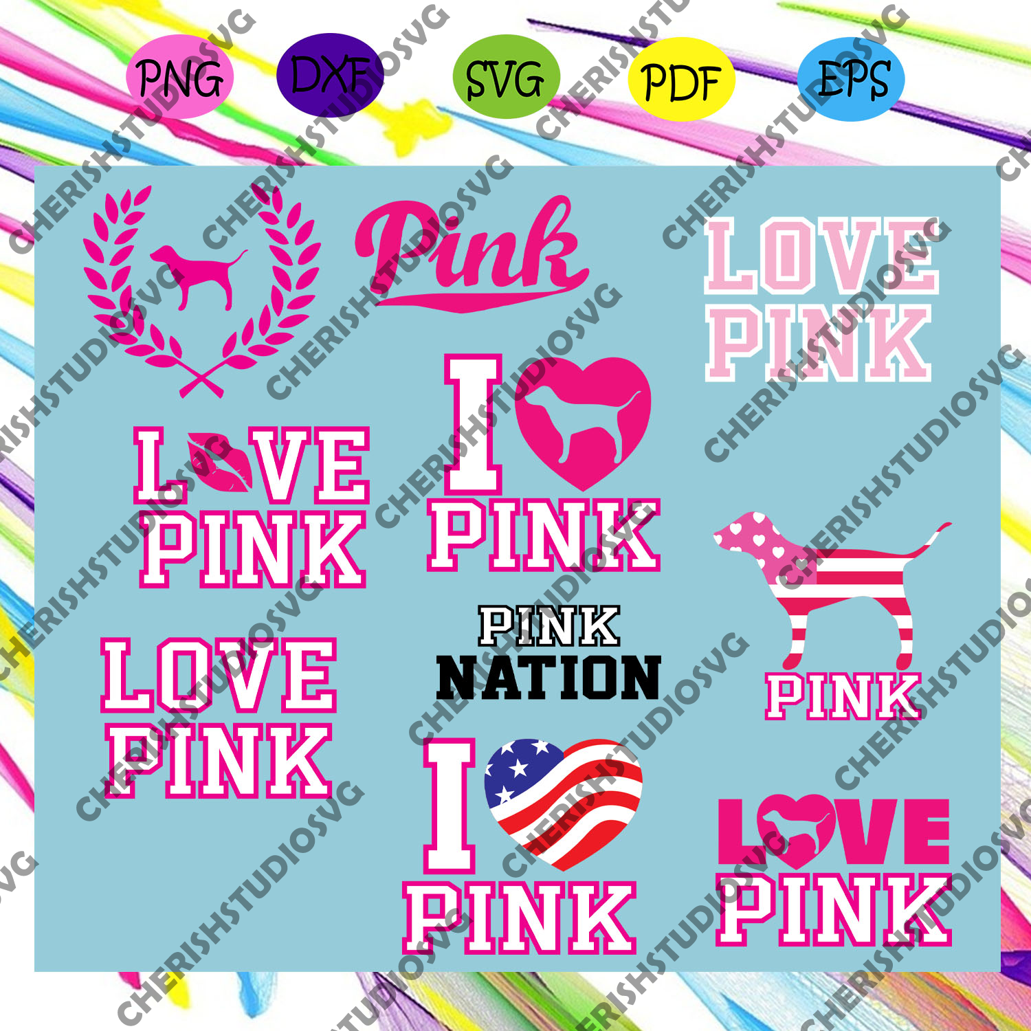 Download Love Pink Svg Love Pink Clip Art Pink Nation Svg Love Pink Dog Svg Cherishsvgstudio