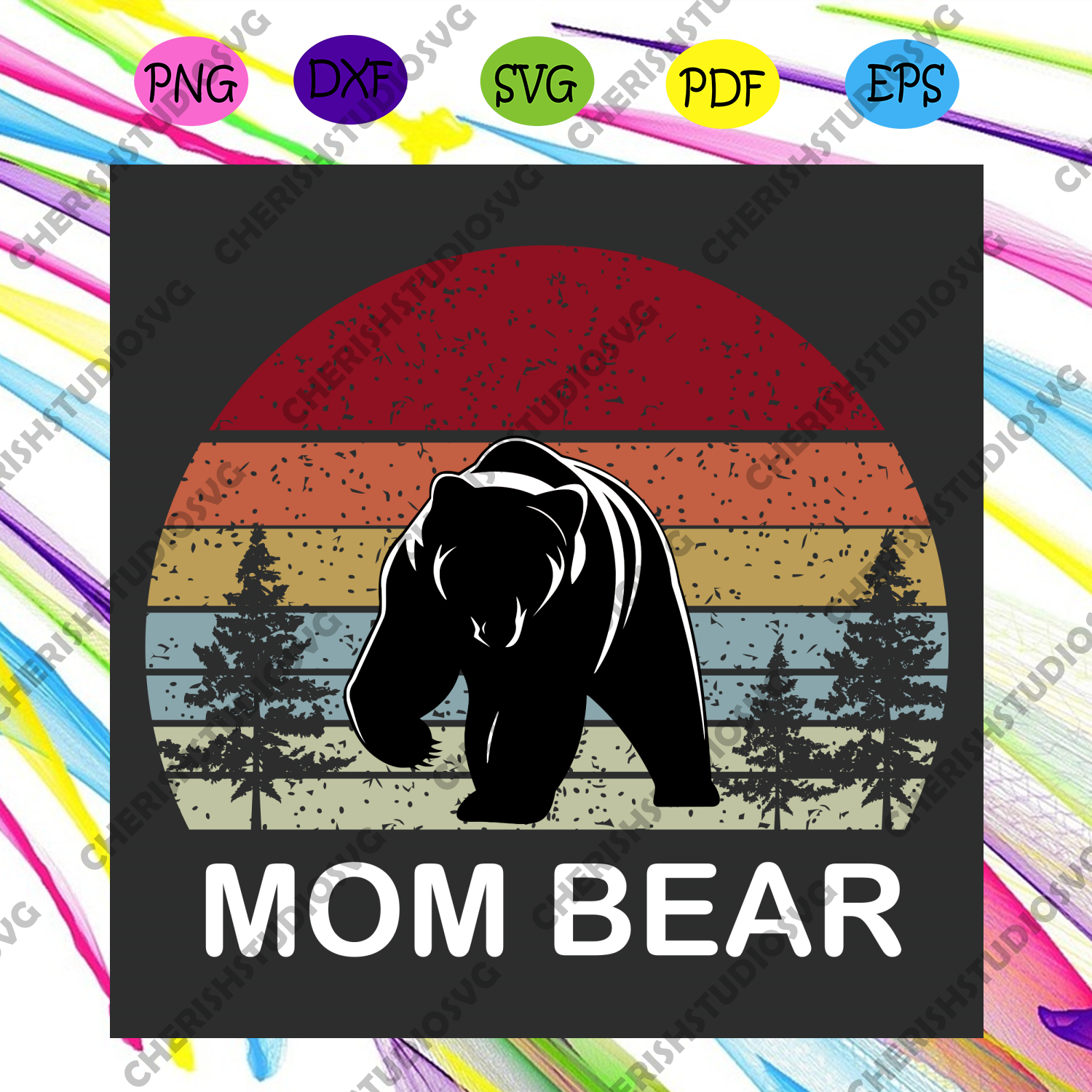 Mom Bear Svg Mothers Day Svg Bear Svg Bear Mama Svg Bear Mom Svg Cherishsvgstudio