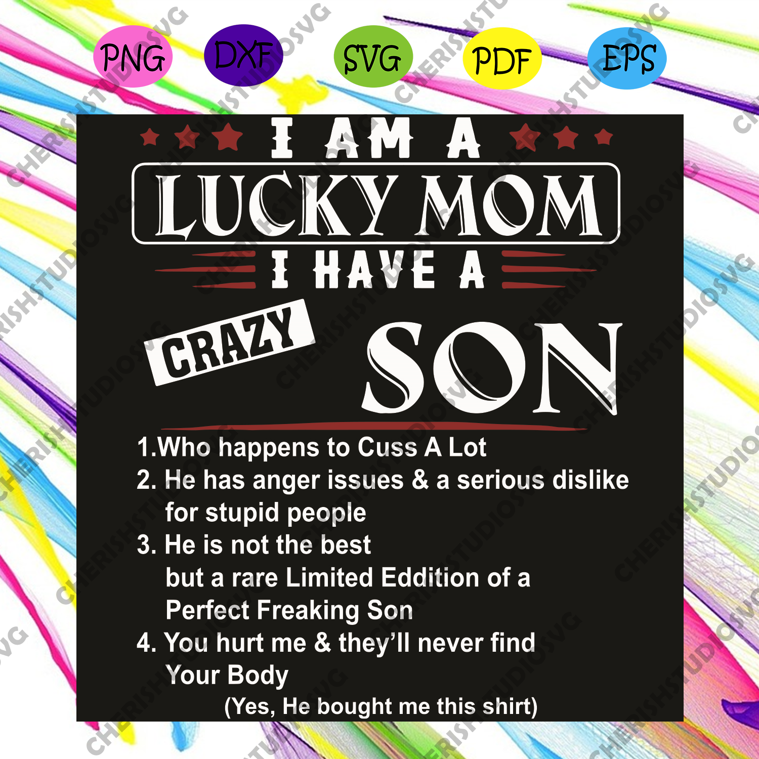 Download I Am A Lucky Mom I Have A Crazy Son Svg Mothers Day Svg Mom Svg Luc Cherishsvgstudio