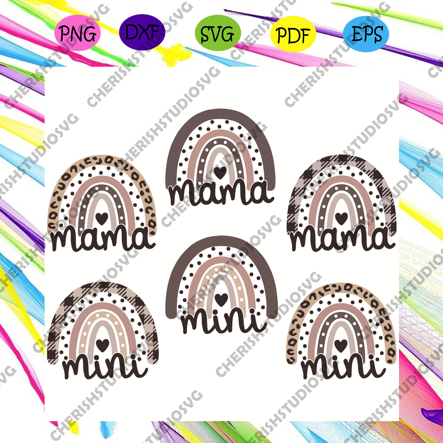 Download Mama And Mini Rainbow Bundle Svg Mothers Day Svg Mama Svg Mini Svg Cherishsvgstudio