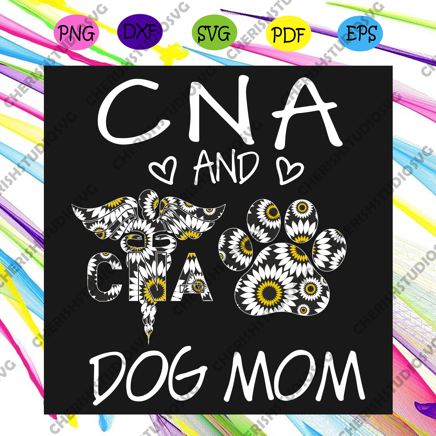 Cna And Dog Mom Svg Mothers Day Svg Cna Svg Dog Mom Svg Dog Svg D Cherishsvgstudio