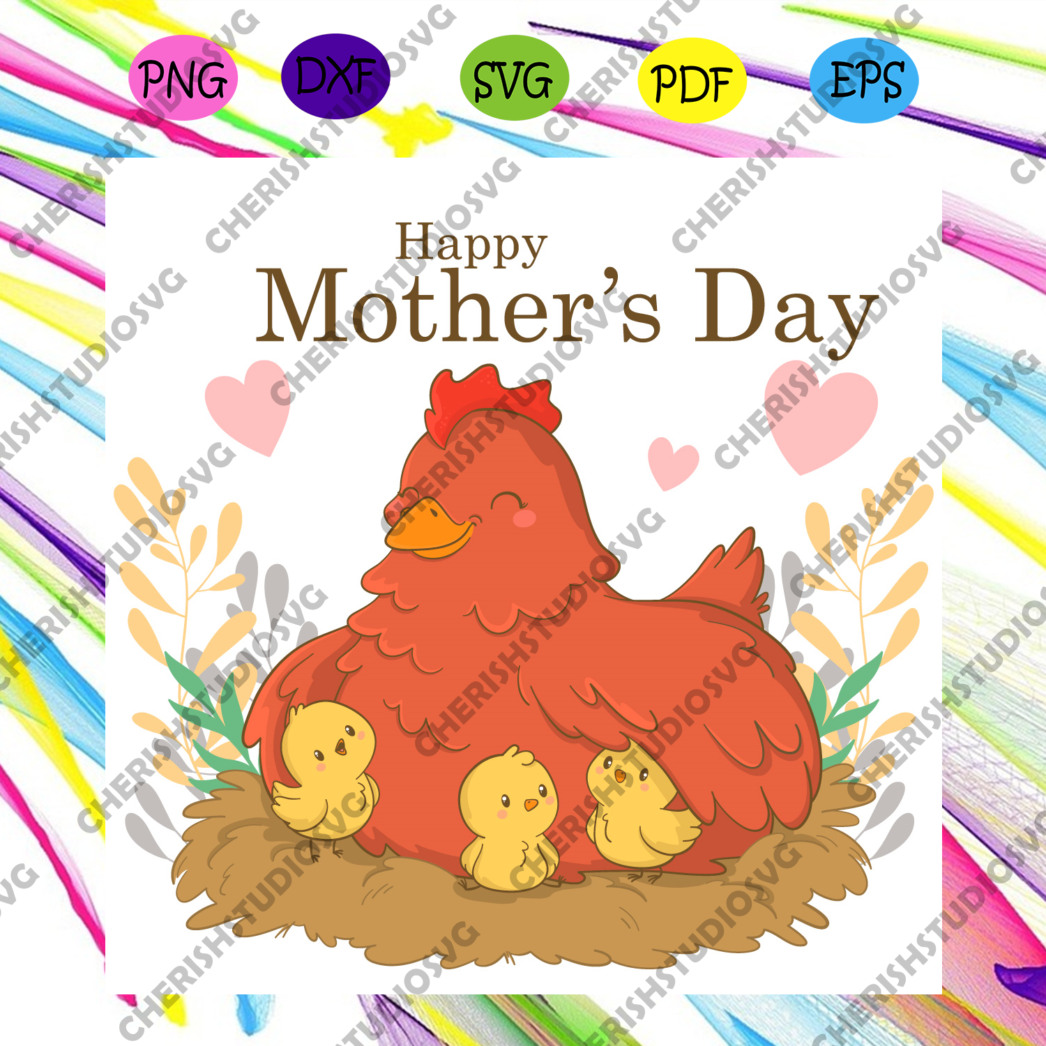 Download Happy Mothers Day Hen Chicken Svg Mothers Day Svg Mom Svg Hen Svg Cherishsvgstudio