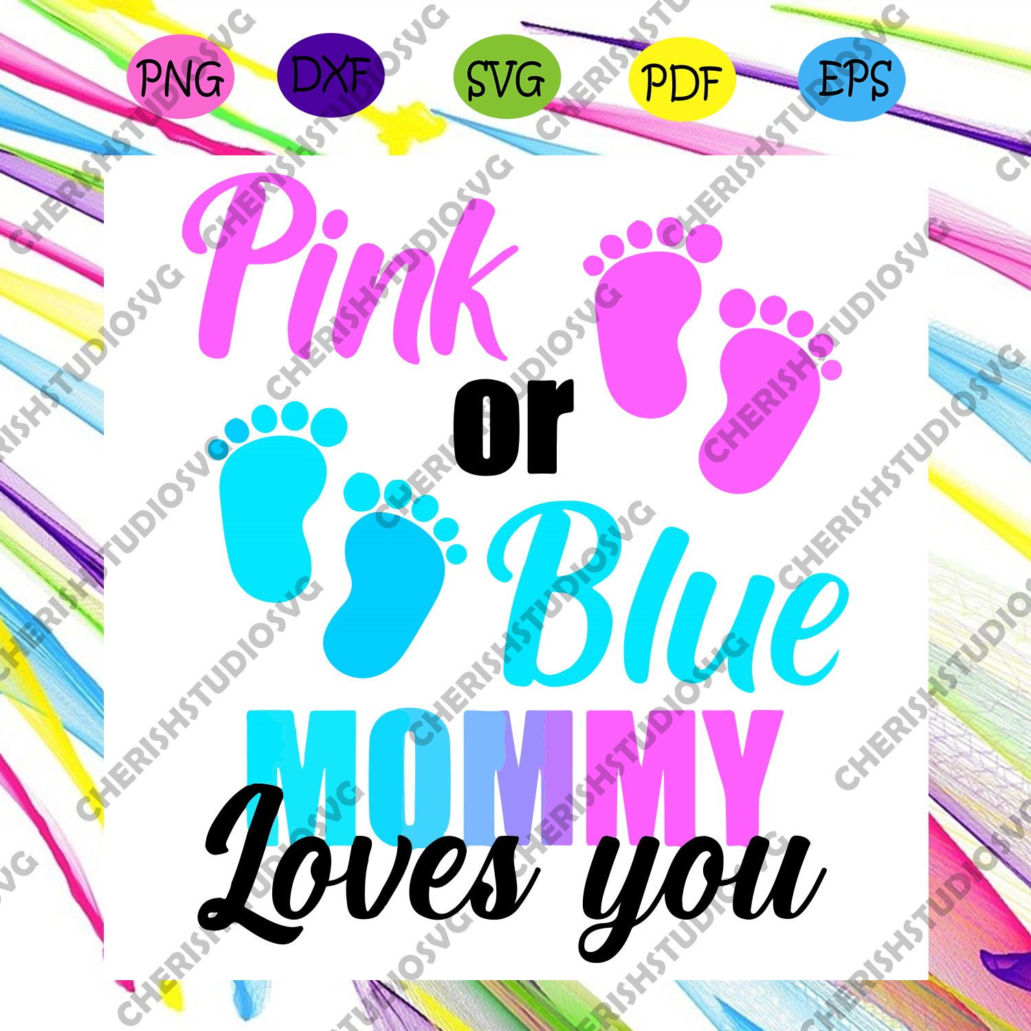 Download Pink Or Blue Mommy Loves You Svg Mothers Day Svg Mom Svg Gender Rev Cherishsvgstudio