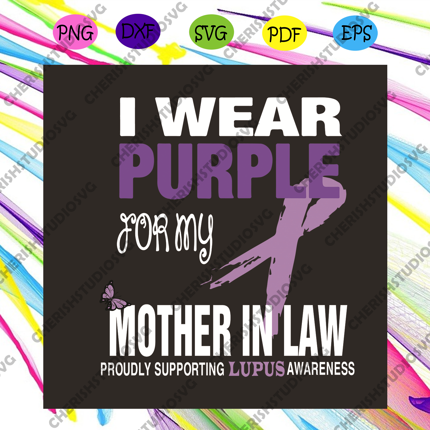 Download I Wear Purple For My Mother In Law Lupus Awareness Svg Mothers Day Sv Cherishsvgstudio