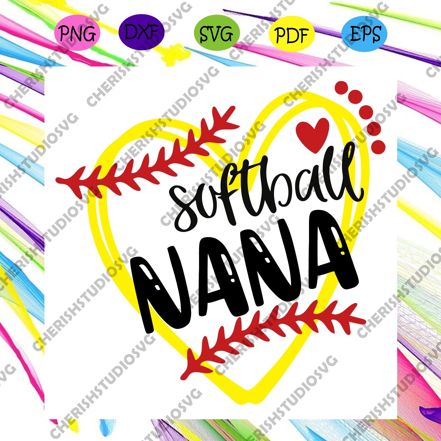 Download Softball Nana Heart Svg Mothers Day Svg Nana Svg Softball Nana Svg Cherishsvgstudio