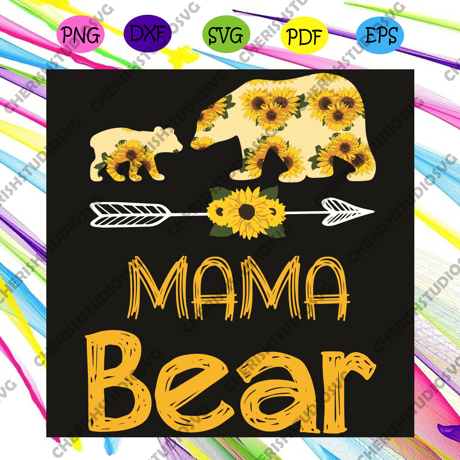 Mama Bear Svg Mothers Day Svg Mama Svg Bear Svg Bear Mom Svg Mom Cherishsvgstudio