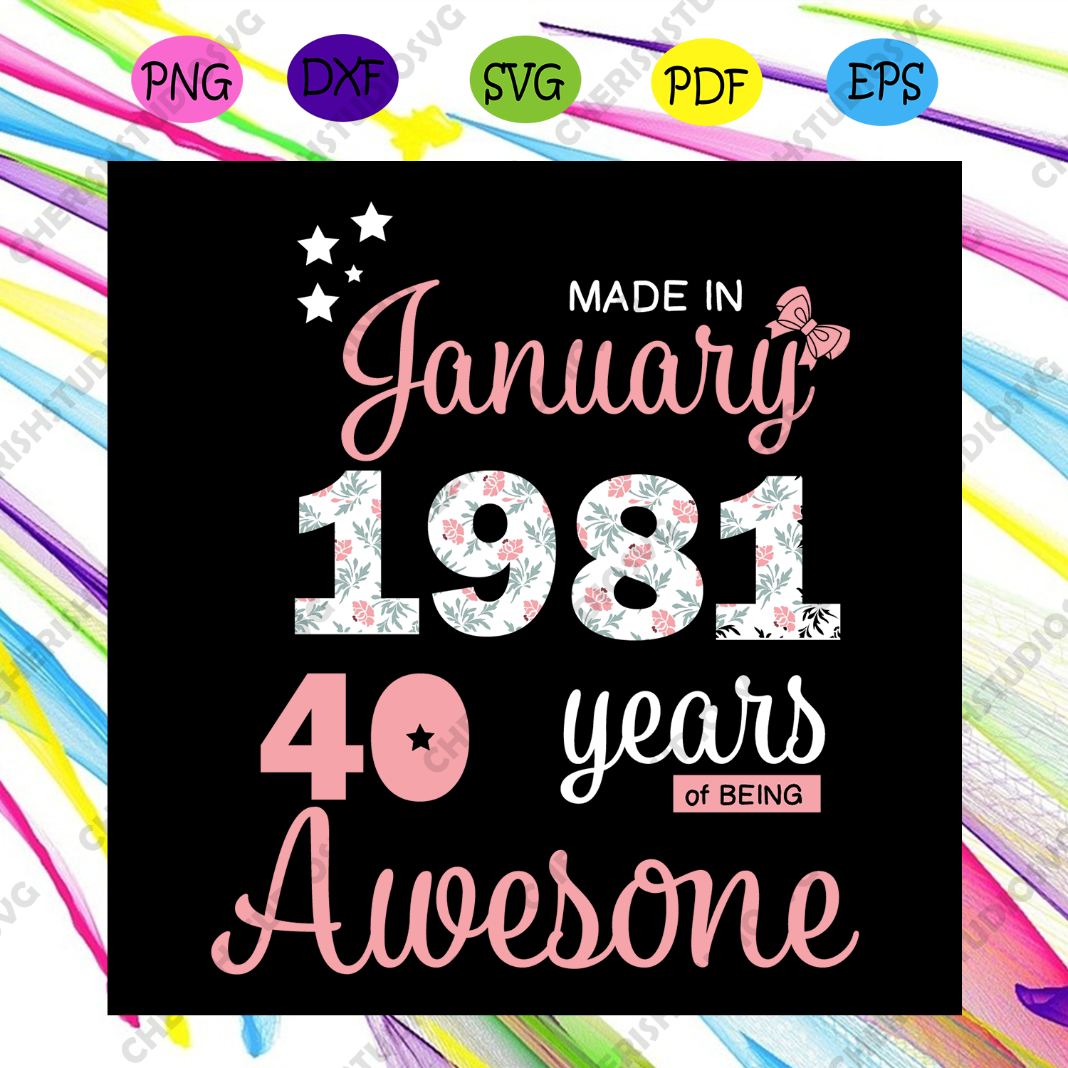 Download Made In January 1981 40 Year Of Being Awesome Svg Birthday Svg Janua Cherishsvgstudio
