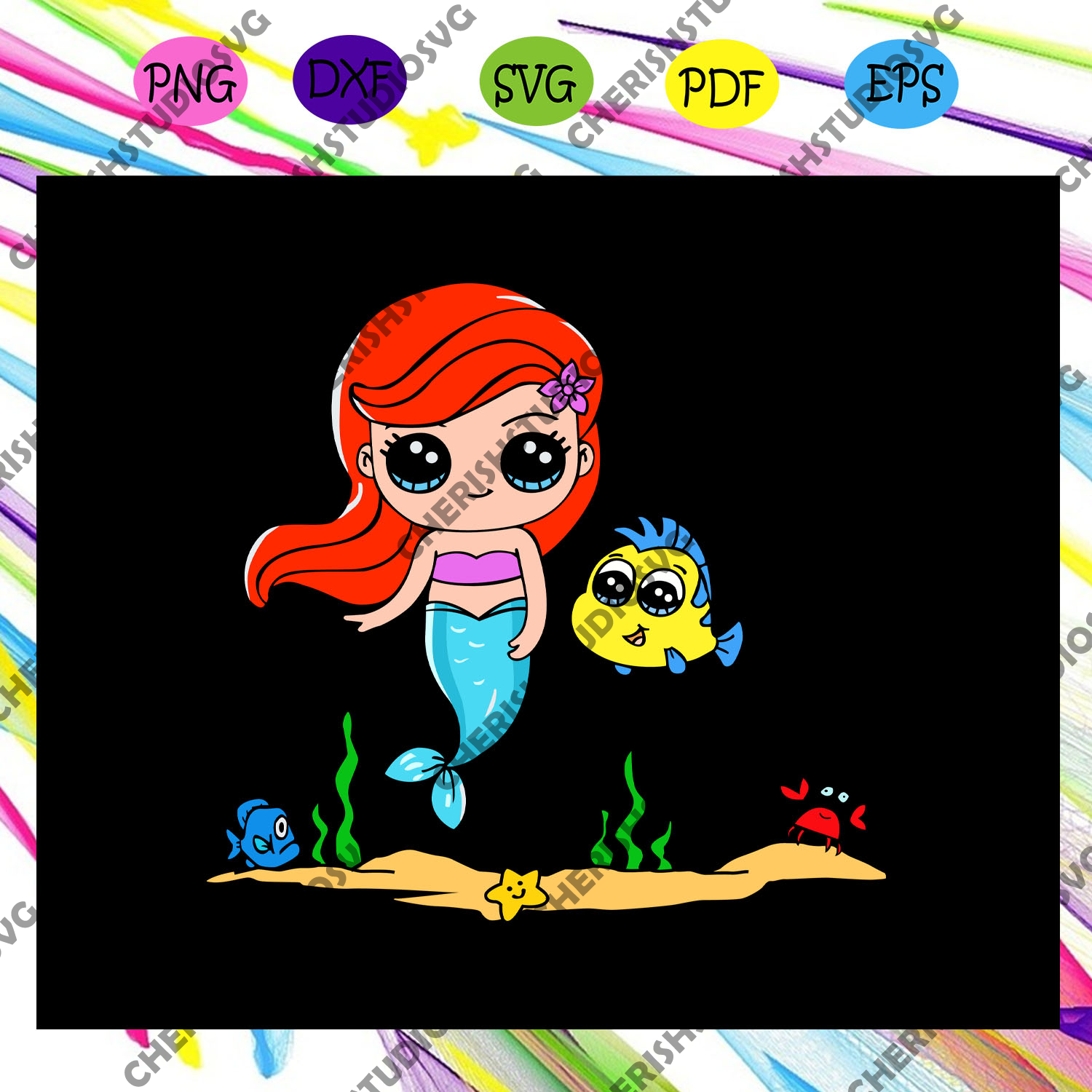 Download Mermaid Kawaii Mermaid Svg Mermaid Gift Mermaid Clipart Mermaid D Cherishsvgstudio