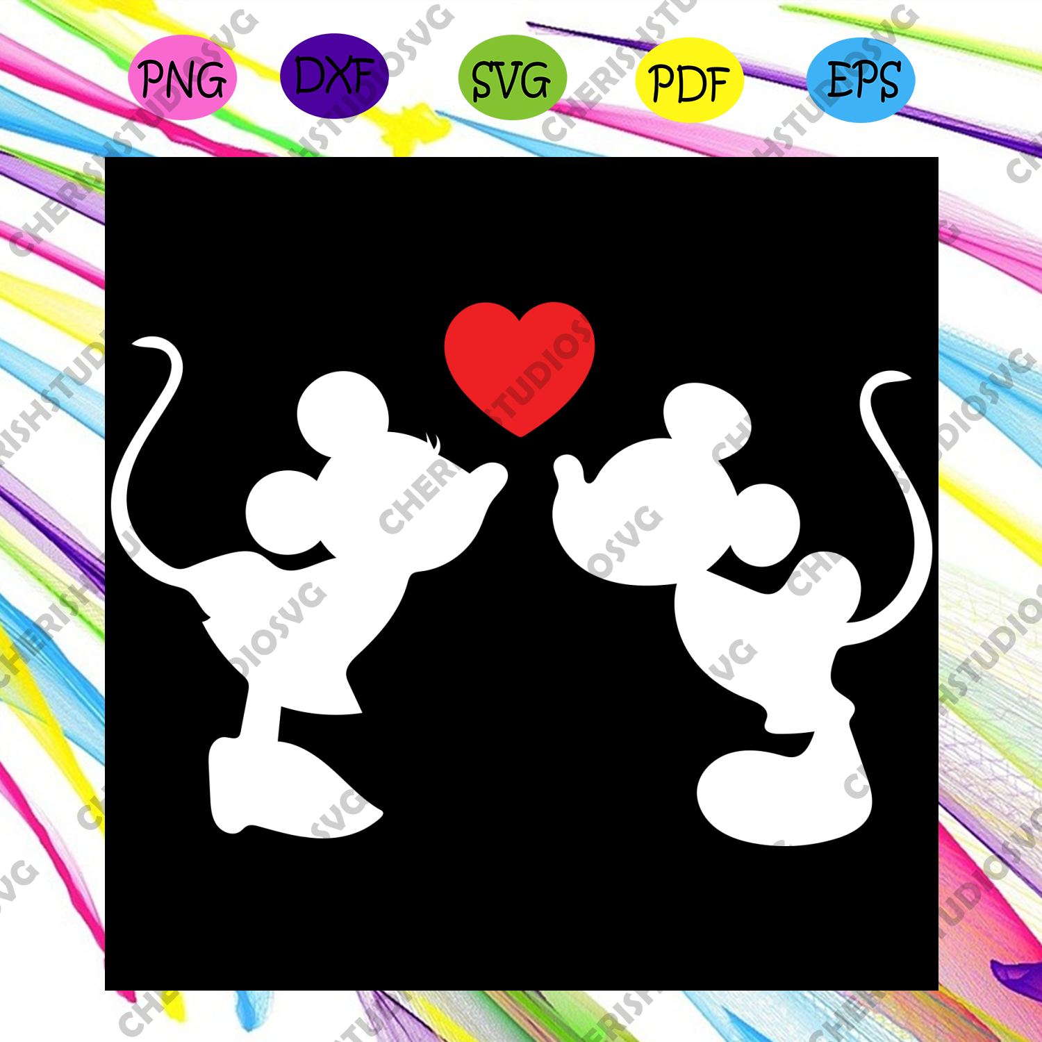 Download Mickey Mouse And Minnie Mouse Kiss Svg Valentine Svg Mickey Mouse Sv Cherishsvgstudio