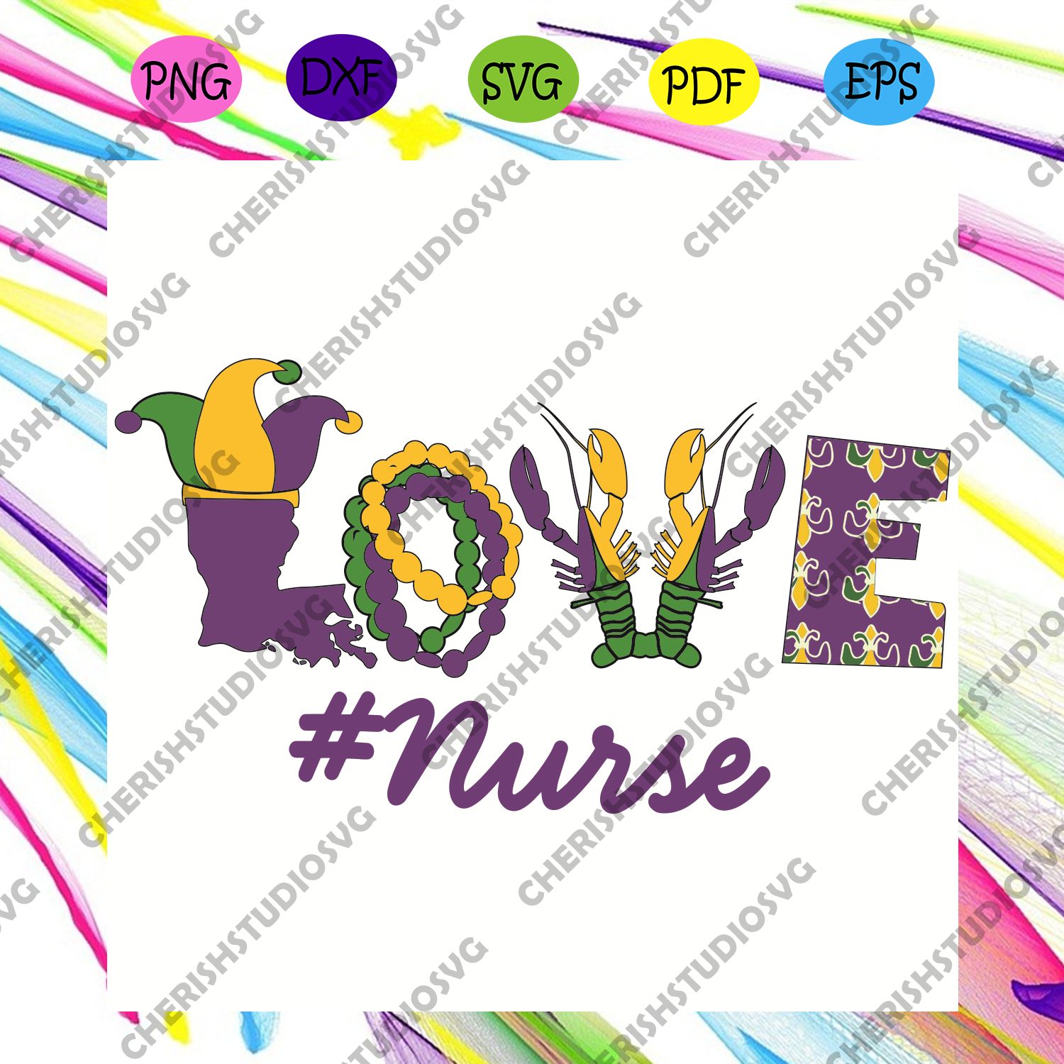 Download Tu Love Crawfish Mardi Gras Nurse Costume Jester Hat Svg Nurse Svg N Cherishsvgstudio