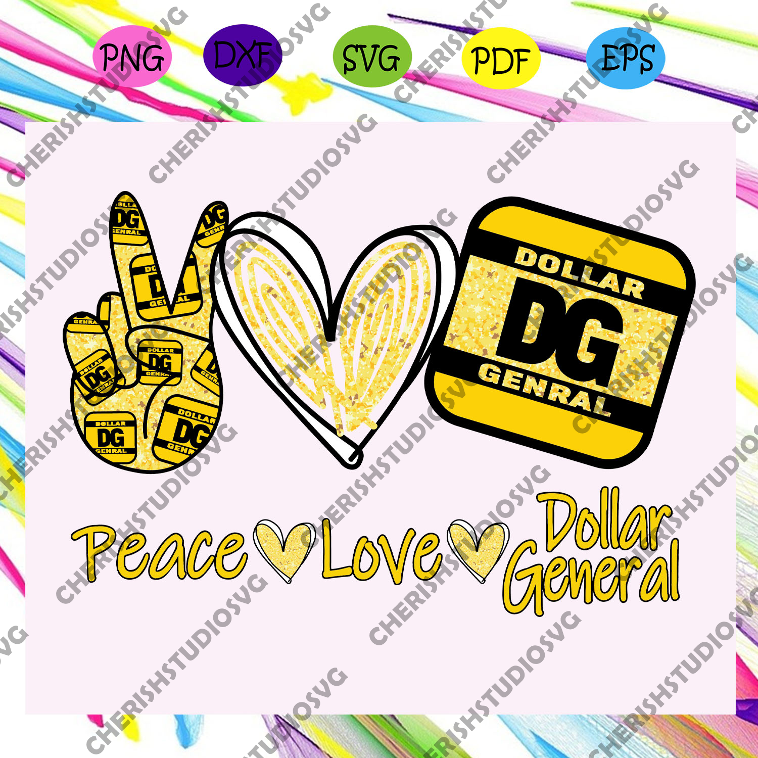 Download Peace Love Dollar General Svg Peace Svg Love Svg Dollar General Svg Cherishsvgstudio