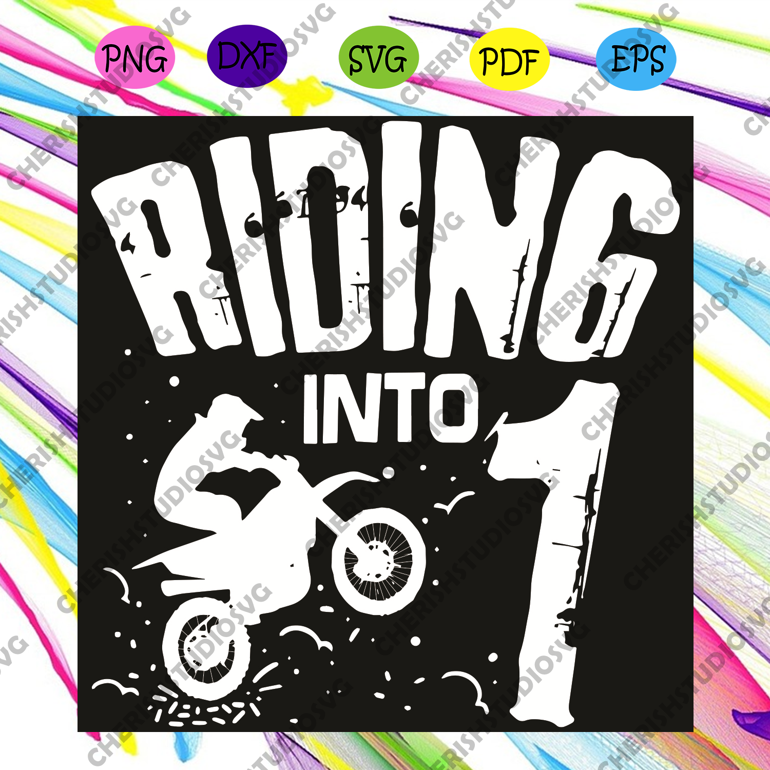 Download Riding Into 1 Funny Dirt Bike First Birthday Biker Svg Birthday Svg Cherishsvgstudio